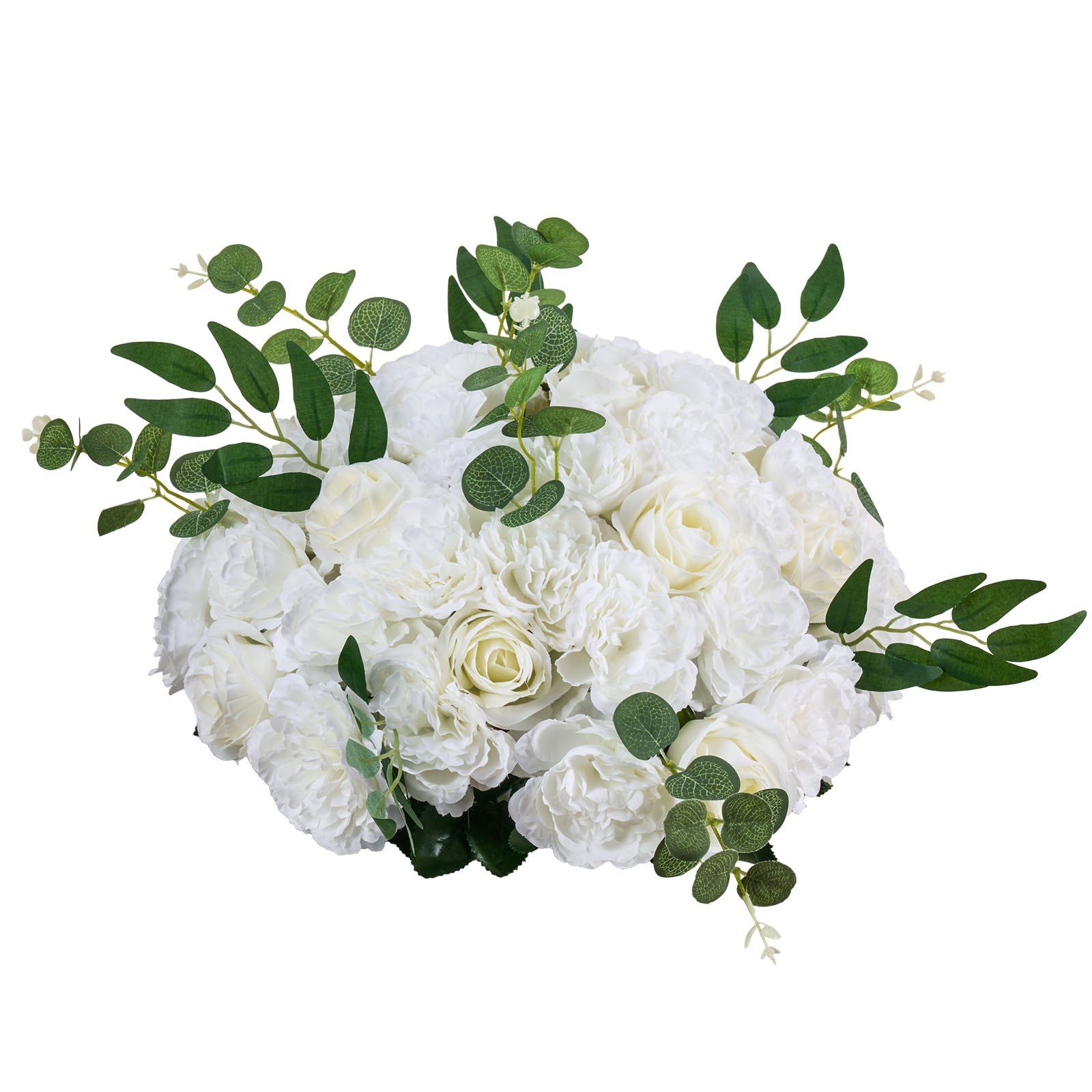 Flower Balls Arrangement Bouquet 10 PCS, 450 mm Diameter Artificial Flower Balls Wedding White Roses Centerpieces, Faux Flowers Arrangements for Wedding Centerpiece Home Table Decorations - Image 1
