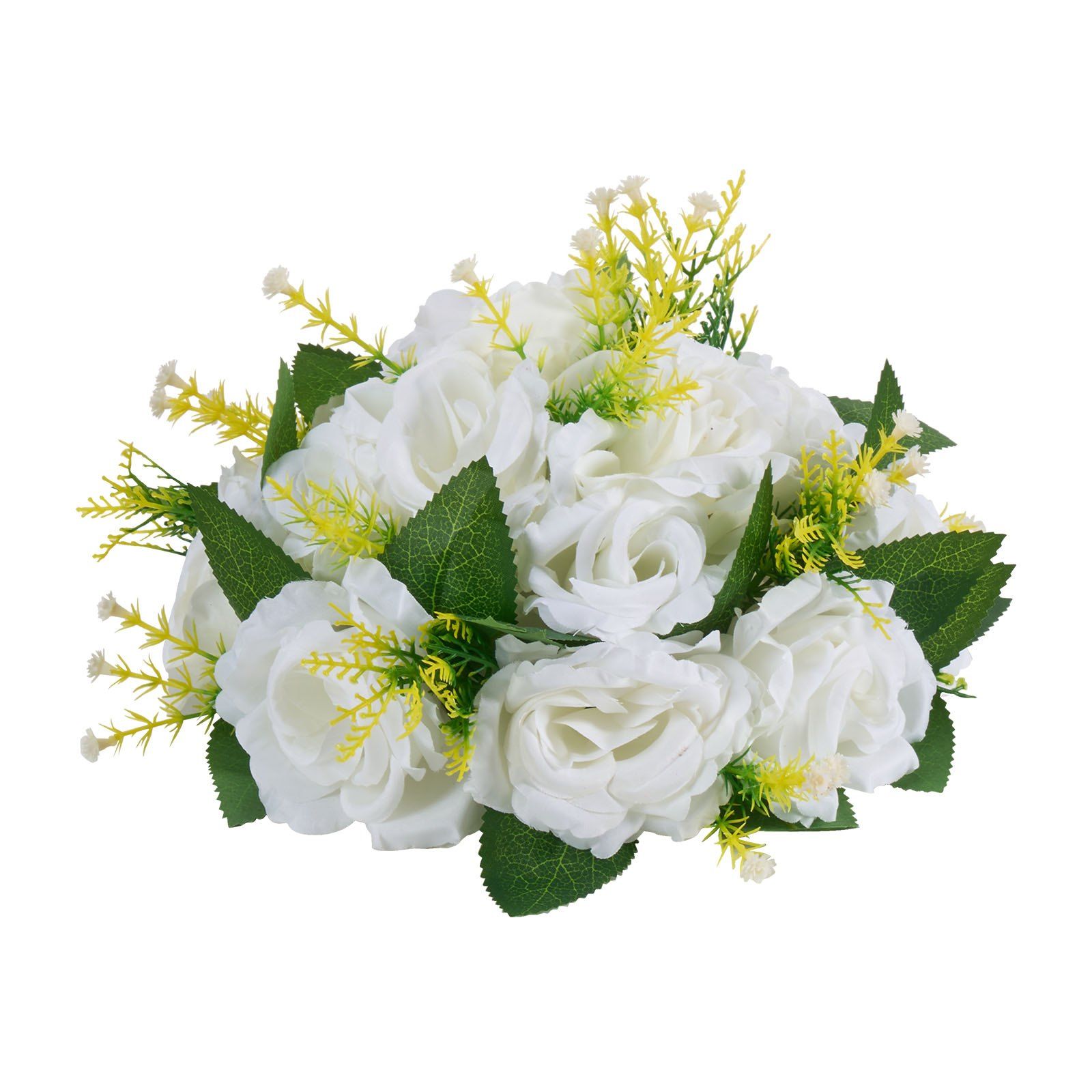 Flower Balls Arrangement Bouquet 10 PCS, 240 mm Diameter Artificial Flower Balls Wedding Rose Centerpieces, Faux Flowers Arrangements for Wedding Centerpiece Home Table Decorations, White - Image 1