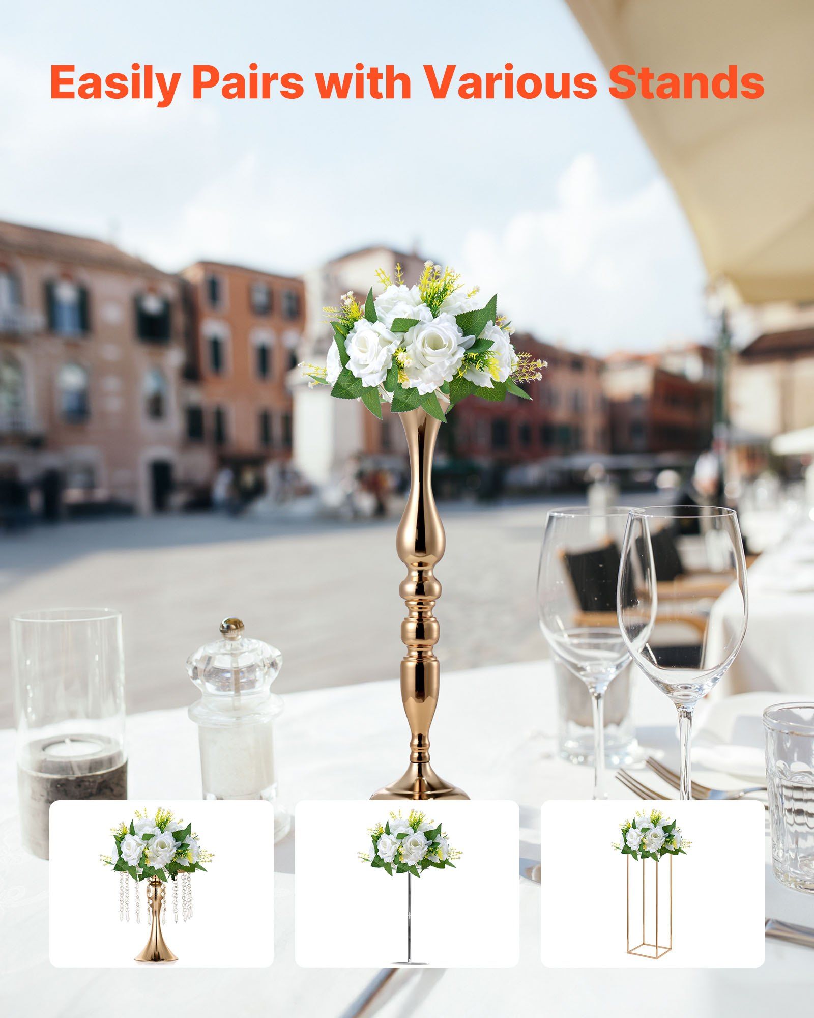Flower Balls Arrangement Bouquet 10 PCS, 240 mm Diameter Artificial Flower Balls Wedding Rose Centerpieces, Faux Flowers Arrangements for Wedding Centerpiece Home Table Decorations, White - Image 4