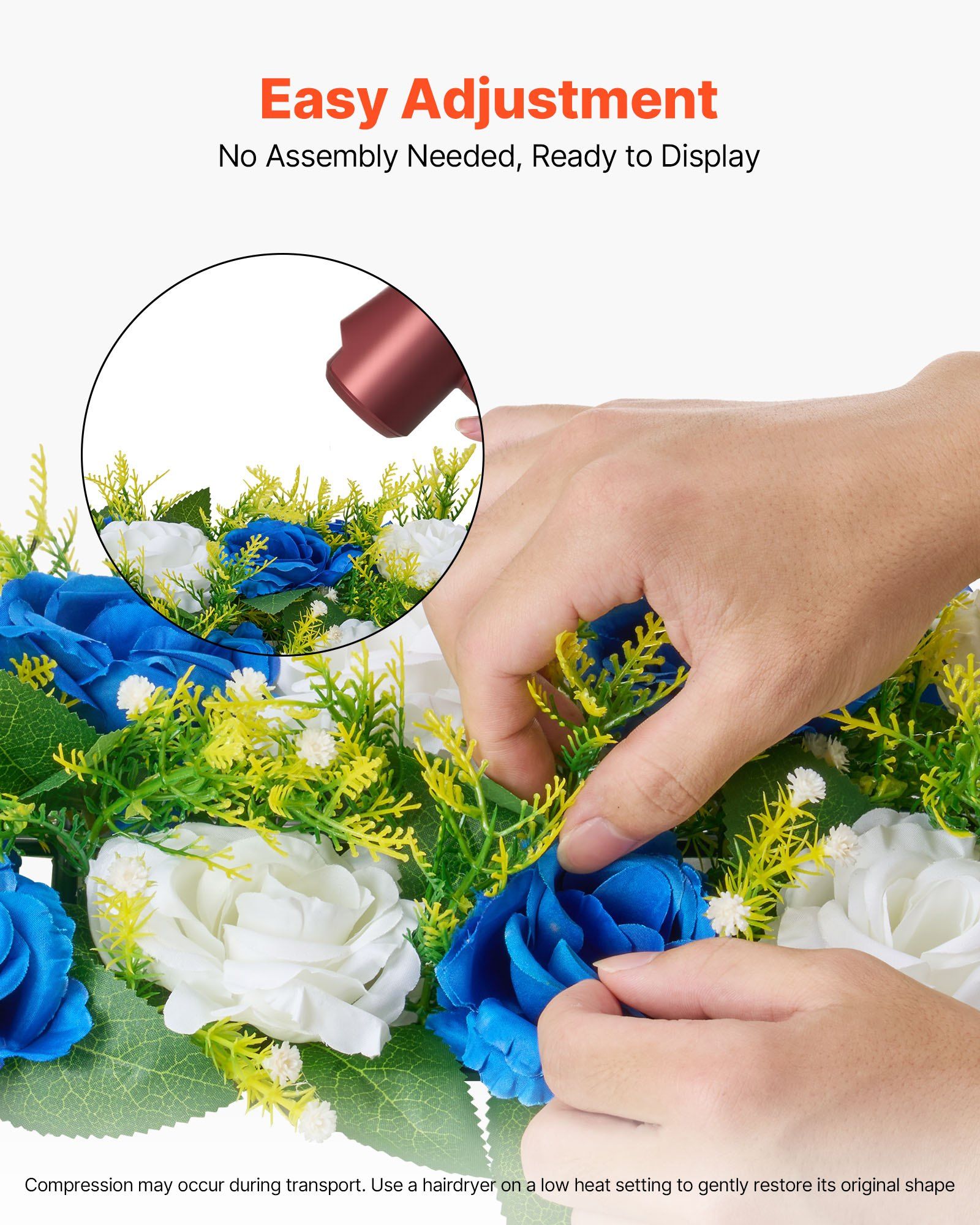 Flower Ball Arrangement Bouquet 10 PCS, 500 x 220 mm Artificial Flower Balls Wedding Table Centerpieces, Faux Rose Arrangements for Wedding Centerpiece Home Decoration, Blue and White Roses - Image 5