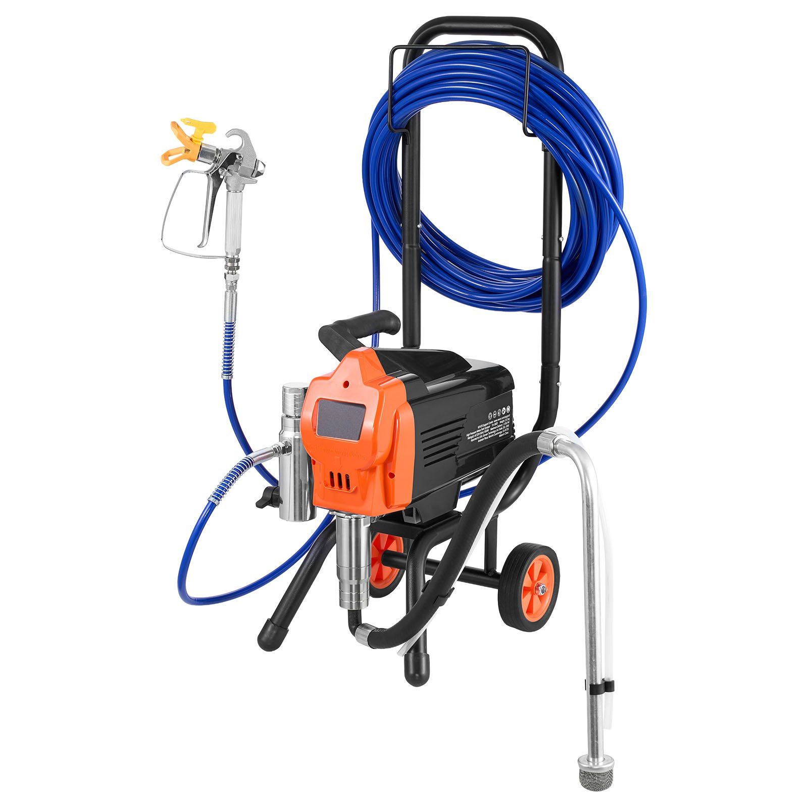 Stand Airless Paint Sprayer, 1500W, 3300PSI High Pressure Airless Sprayer with Cart, Cleaning Brush, Hose, Extension Rod, Nozzles, Electric Spray Paint Machine for Large Apartments, Buildings - Image 1