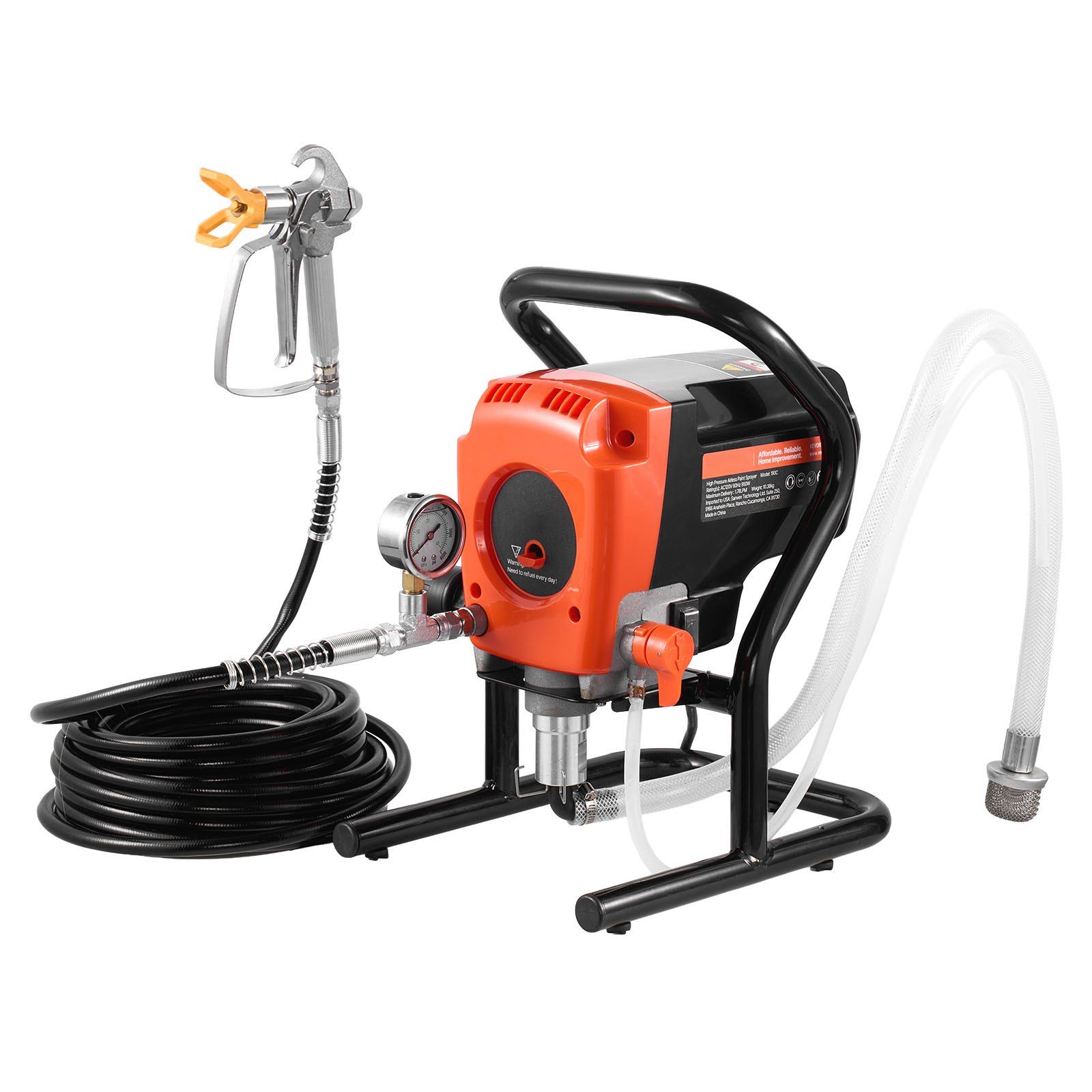 Stand Airless Paint Sprayer, 900W, 3300PSI High Pressure Airless Sprayer, Cleaning Brush, Hose, Extension Rod, Nozzles, Electric Spray Paint Machine for Interior or Exterior of House, Fence - Image 1