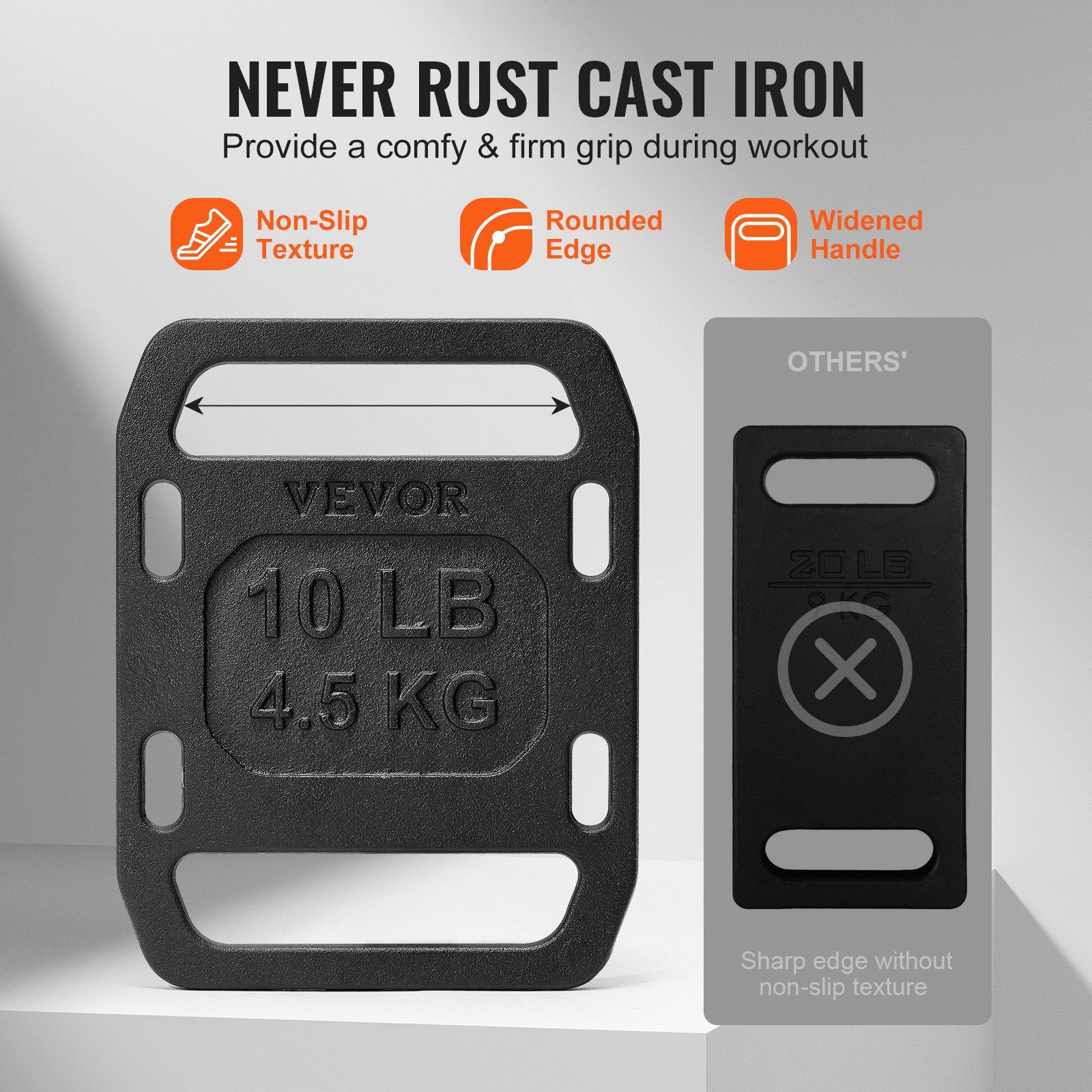 Cast Iron Ruck Weights,  10LB Pair Ruck Plate, Weighted Weights for Rucking, Adjustable Ruck Plate with Straps, for Rucking, Swings, Squat, Strength Training, Weightlifting, Fitness Workout - Image 3