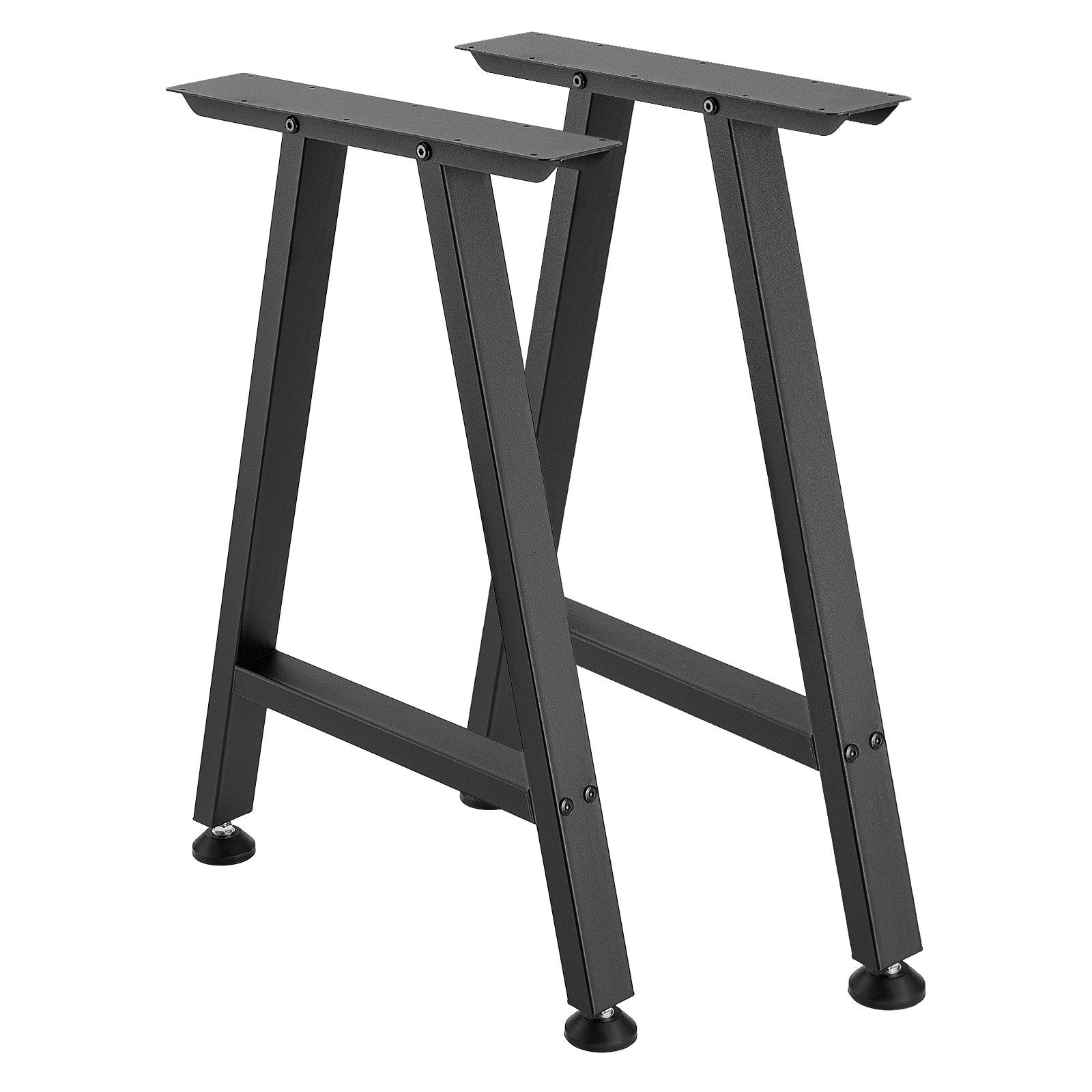 Table Legs, 740 x 550 mm (H x W) Trapezoid Steel Furniture Legs, Modular Design, Easy Assembly, 1000 kg Max Load Heavy Duty, for Home Office Desk, Coffee Dinner Bar Tables,Set of 2, Black - Image 1