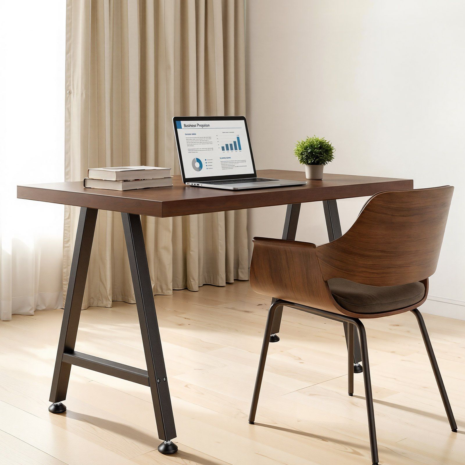 Table Legs, 740 x 550 mm (H x W) Trapezoid Steel Furniture Legs, Modular Design, Easy Assembly, 1000 kg Max Load Heavy Duty, for Home Office Desk, Coffee Dinner Bar Tables,Set of 2, Black - Image 8