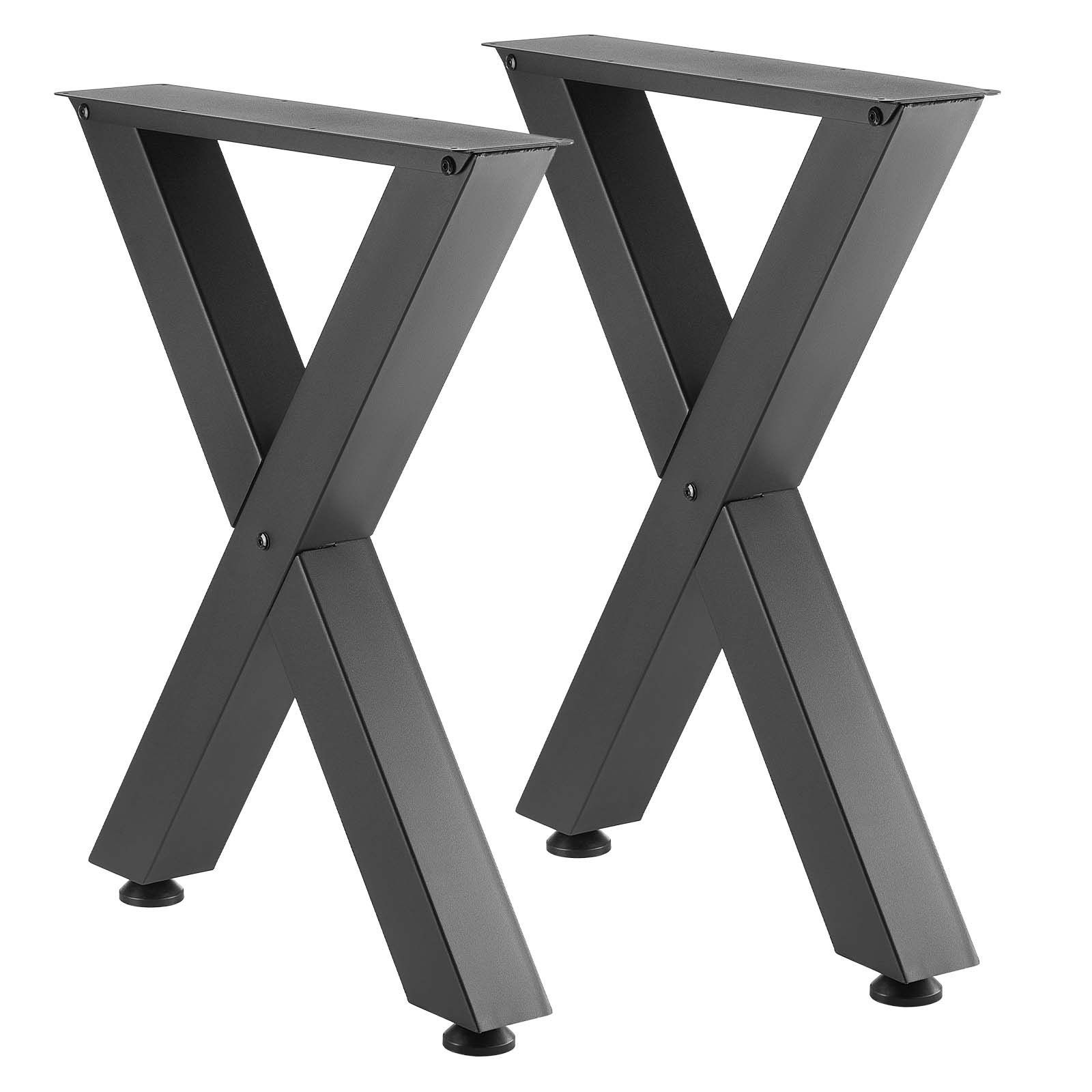 Table Legs, 750 x 600 mm (H x W) Steel Furniture Legs, Modular Design, Easy Assembly, 1000 kg Max Load Heavy Duty, for Home Office Desk, Coffee Dinner Bar Tables, Workbench,2 PCS, X Frame, Black - Image 1