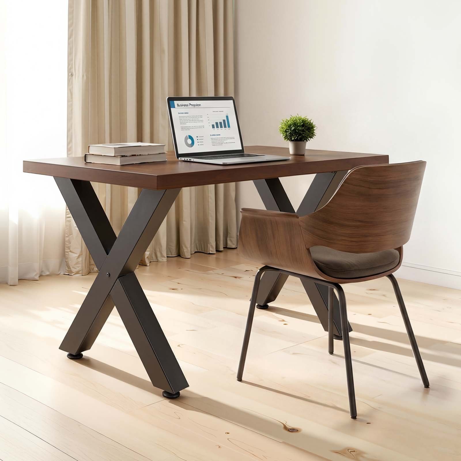 Table Legs, 750 x 600 mm (H x W) Steel Furniture Legs, Modular Design, Easy Assembly, 1000 kg Max Load Heavy Duty, for Home Office Desk, Coffee Dinner Bar Tables, Workbench,2 PCS, X Frame, Black - Image 8