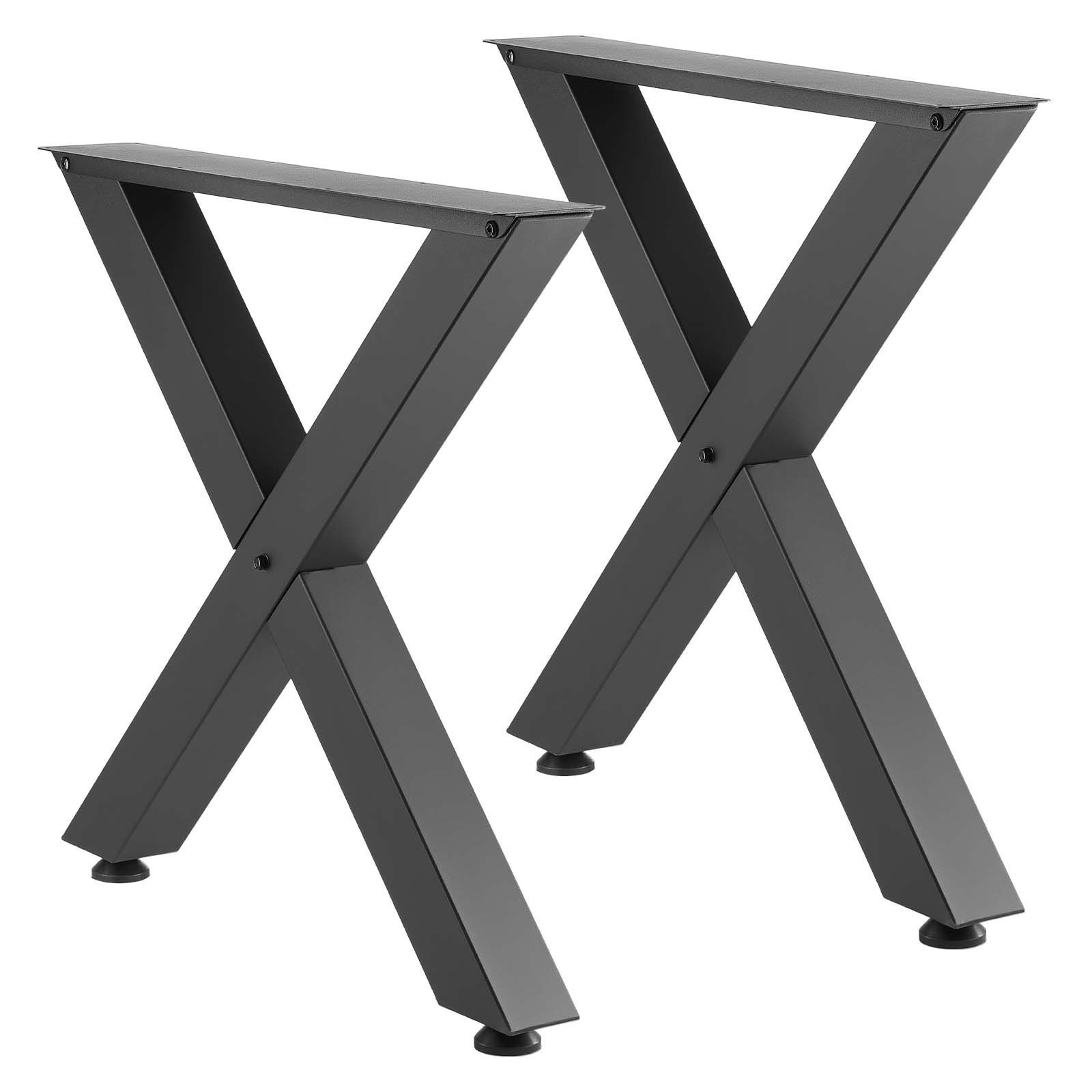 Table Legs, 750 x 760 mm (HxW) W Steel Furniture Legs, Modular Design, Easy Assembly, 1000 kg Max Load Heavy Duty, for Home Office Desk, Coffee Dinner Bar Tables, Workbench,2 PCS, X Frame, Black - Image 1