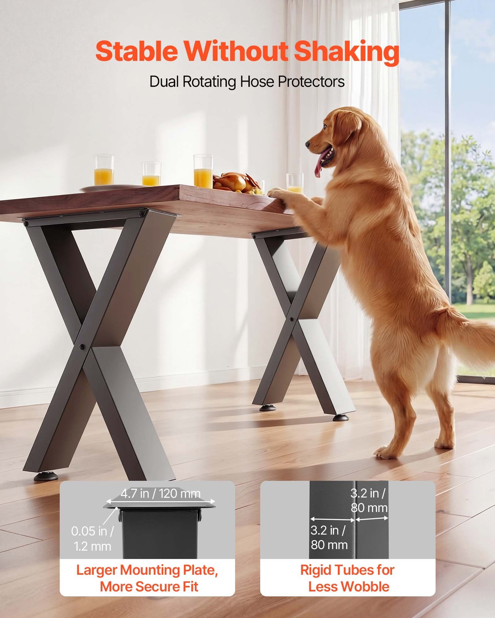 Table Legs, 750 x 760 mm (HxW) W Steel Furniture Legs, Modular Design, Easy Assembly, 1000 kg Max Load Heavy Duty, for Home Office Desk, Coffee Dinner Bar Tables, Workbench,2 PCS, X Frame, Black - Image 3