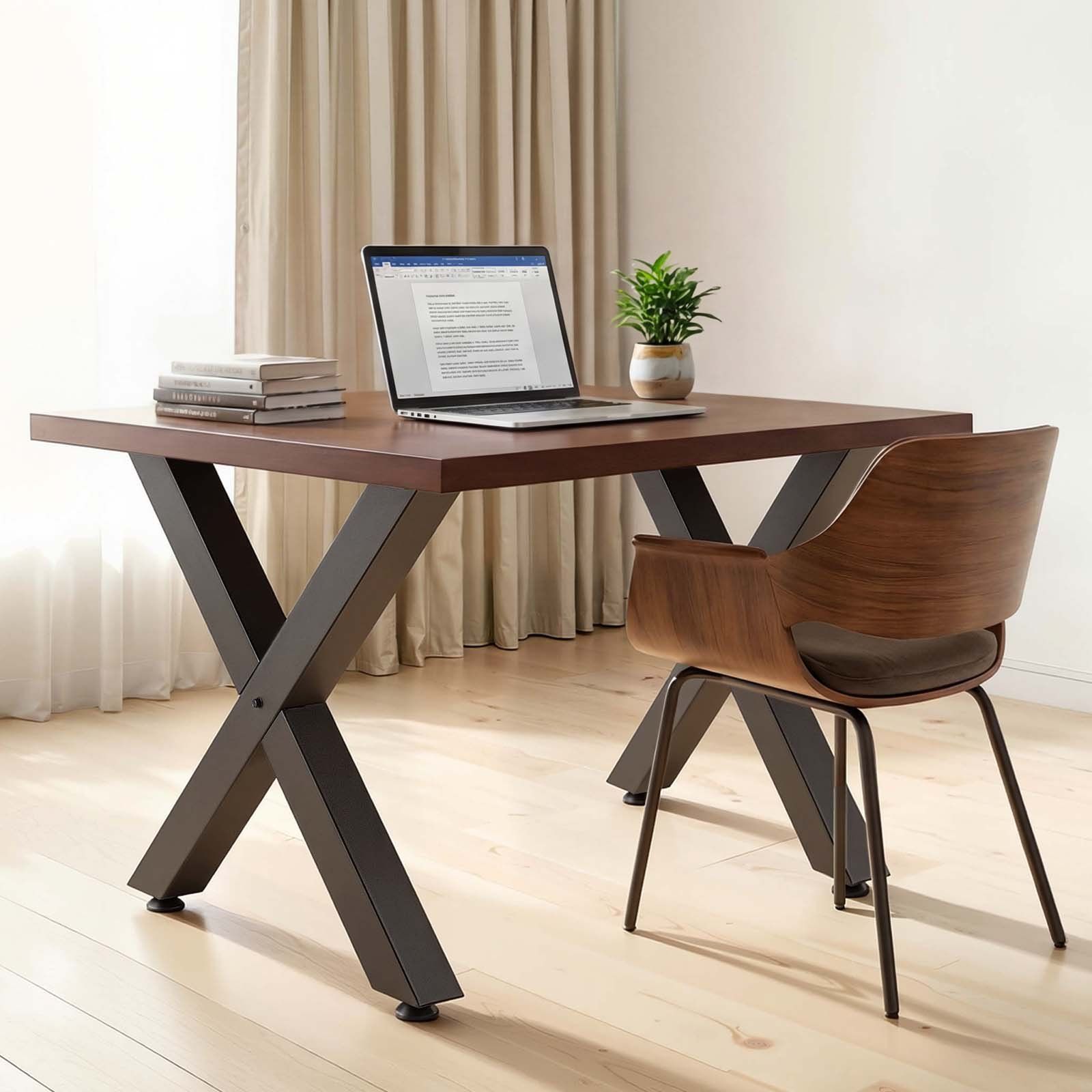 Table Legs, 750 x 760 mm (HxW) W Steel Furniture Legs, Modular Design, Easy Assembly, 1000 kg Max Load Heavy Duty, for Home Office Desk, Coffee Dinner Bar Tables, Workbench,2 PCS, X Frame, Black - Image 8