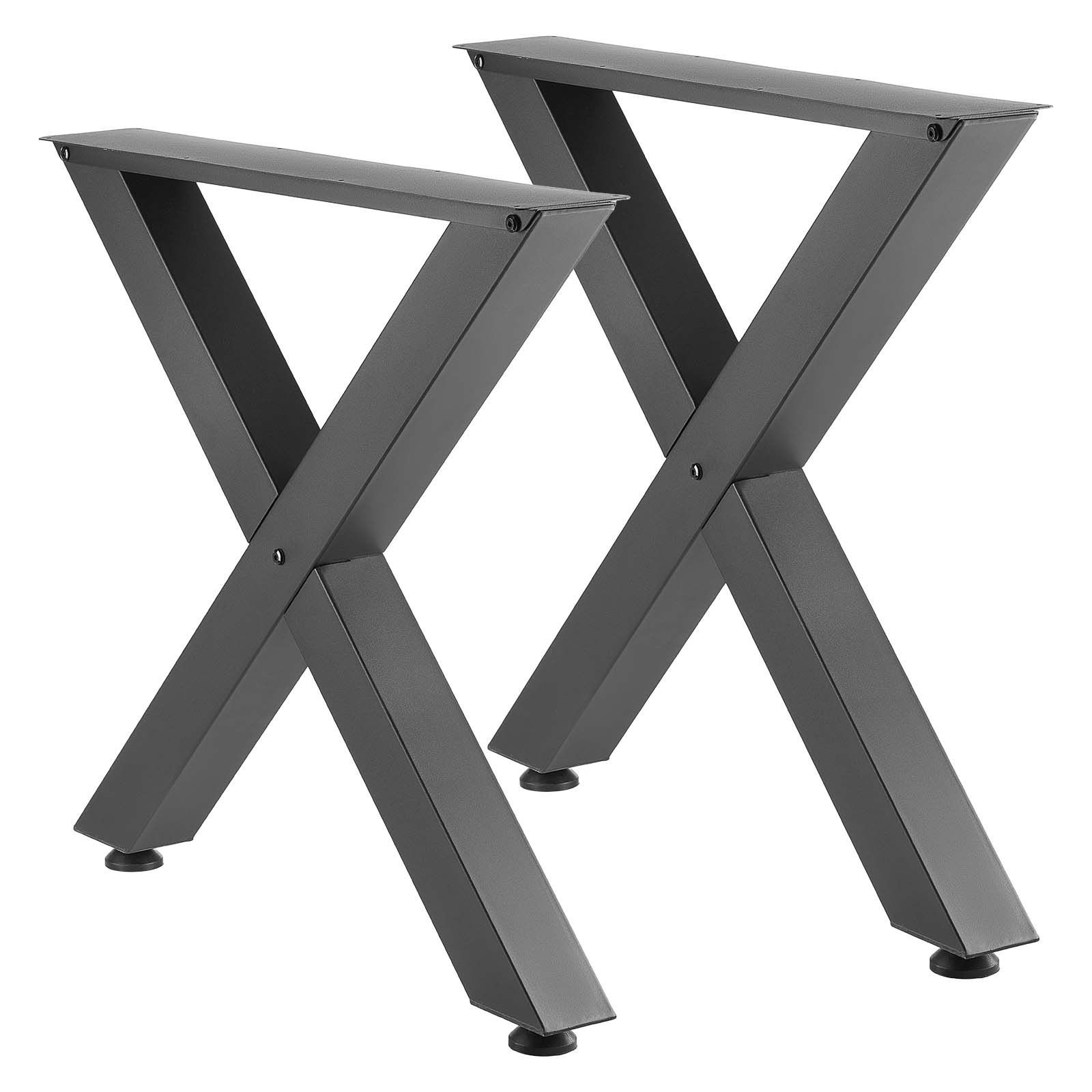 Table Legs, 750 x 790 mm (H x W) Steel Furniture Legs, Modular Design, Easy Assembly, 1000 kg Max Load Heavy Duty, for Home Office Desk, Coffee Dinner Bar Tables, Workbench,2 PCS, X Frame, Black - Image 1