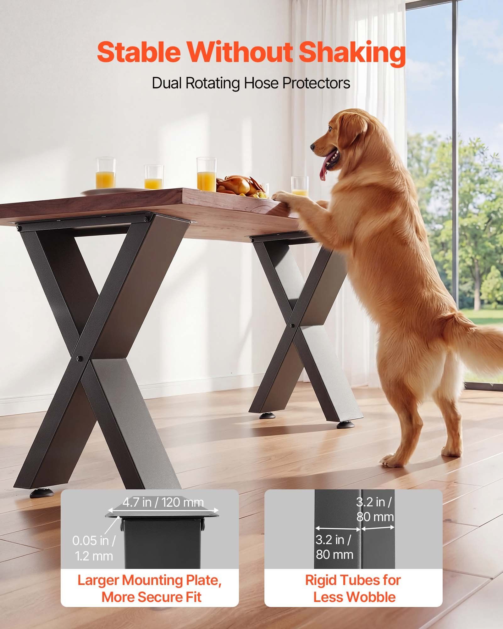 Table Legs, 750 x 790 mm (H x W) Steel Furniture Legs, Modular Design, Easy Assembly, 1000 kg Max Load Heavy Duty, for Home Office Desk, Coffee Dinner Bar Tables, Workbench,2 PCS, X Frame, Black - Image 3