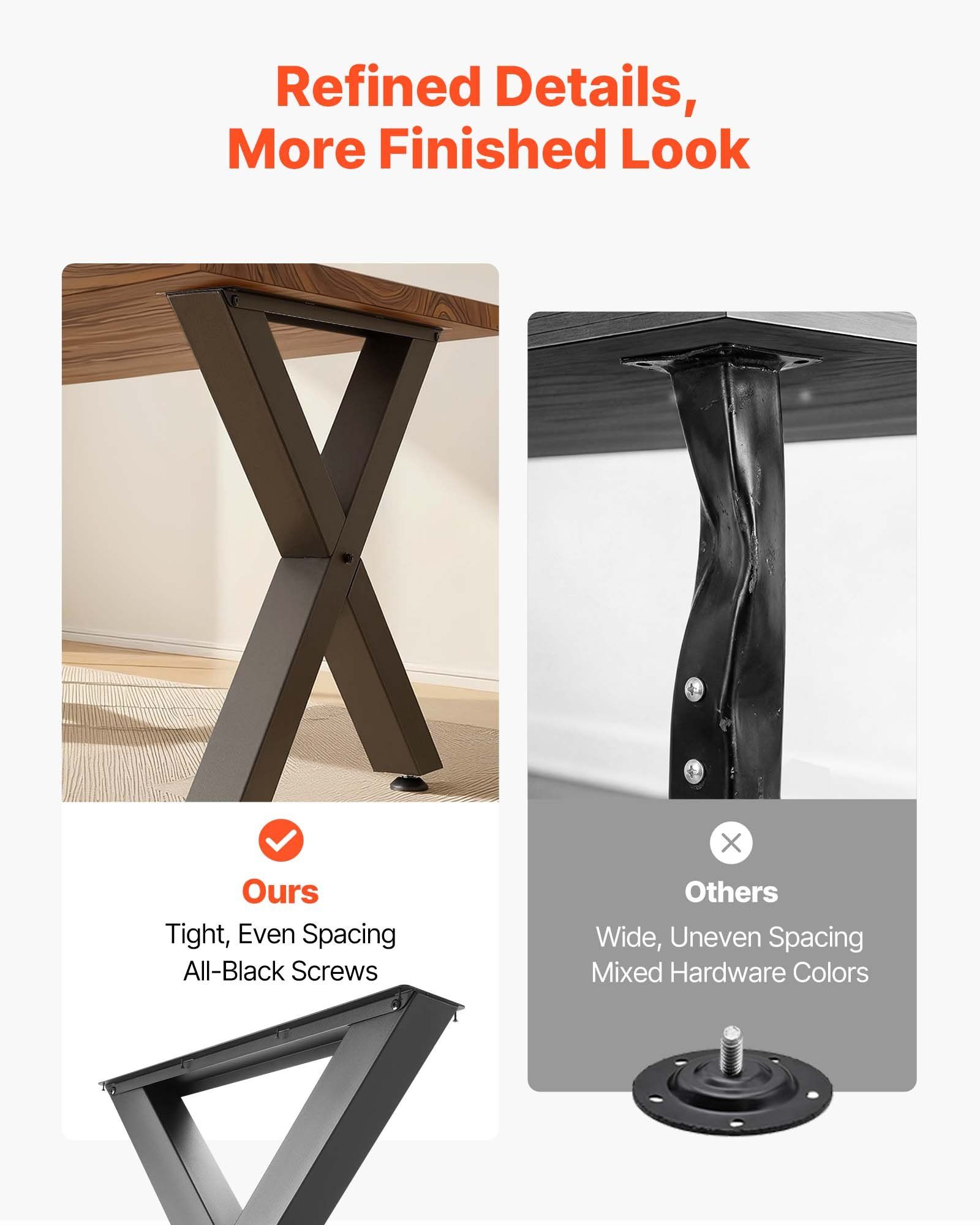 Table Legs, 750 x 790 mm (H x W) Steel Furniture Legs, Modular Design, Easy Assembly, 1000 kg Max Load Heavy Duty, for Home Office Desk, Coffee Dinner Bar Tables, Workbench,2 PCS, X Frame, Black - Image 4