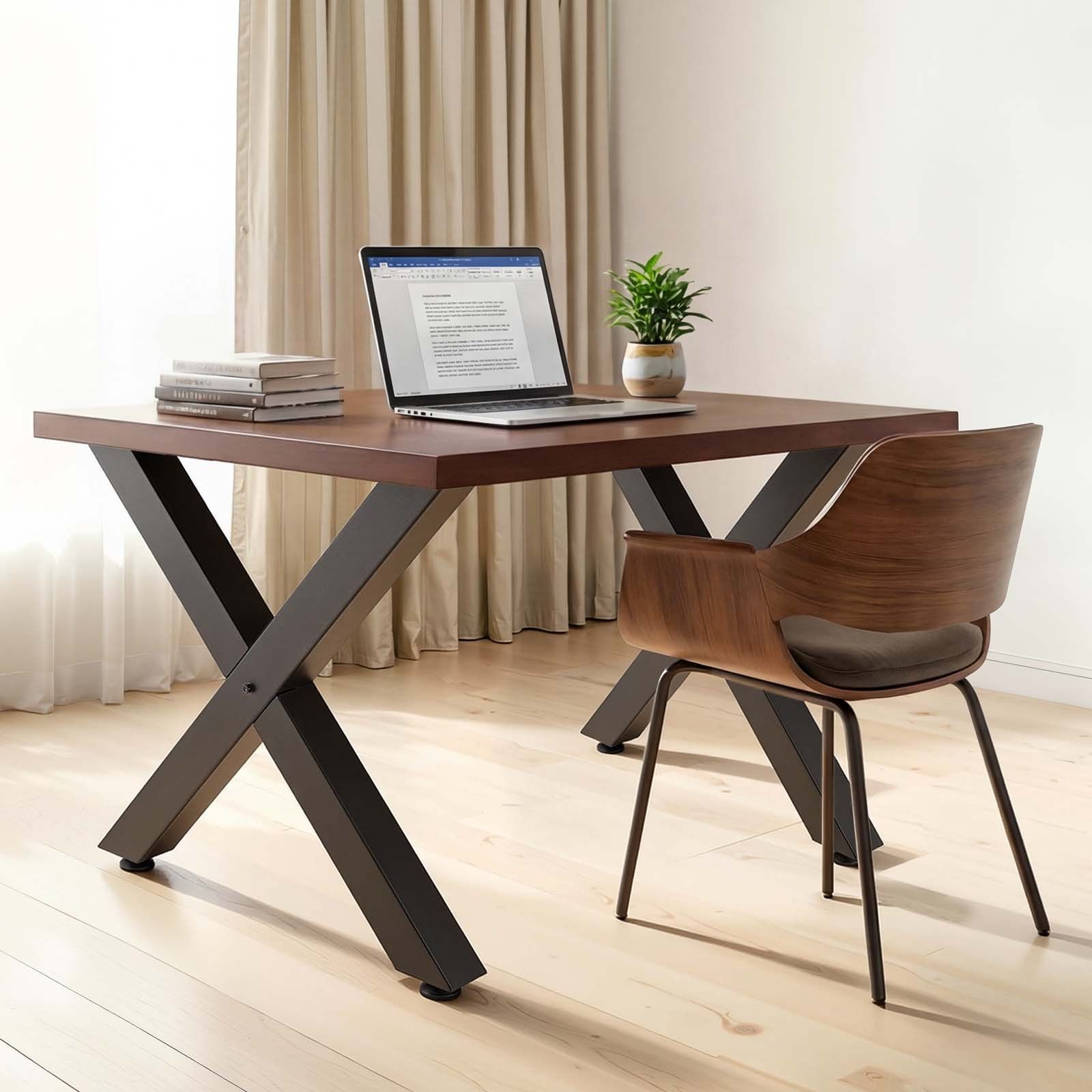 Table Legs, 750 x 790 mm (H x W) Steel Furniture Legs, Modular Design, Easy Assembly, 1000 kg Max Load Heavy Duty, for Home Office Desk, Coffee Dinner Bar Tables, Workbench,2 PCS, X Frame, Black - Image 8