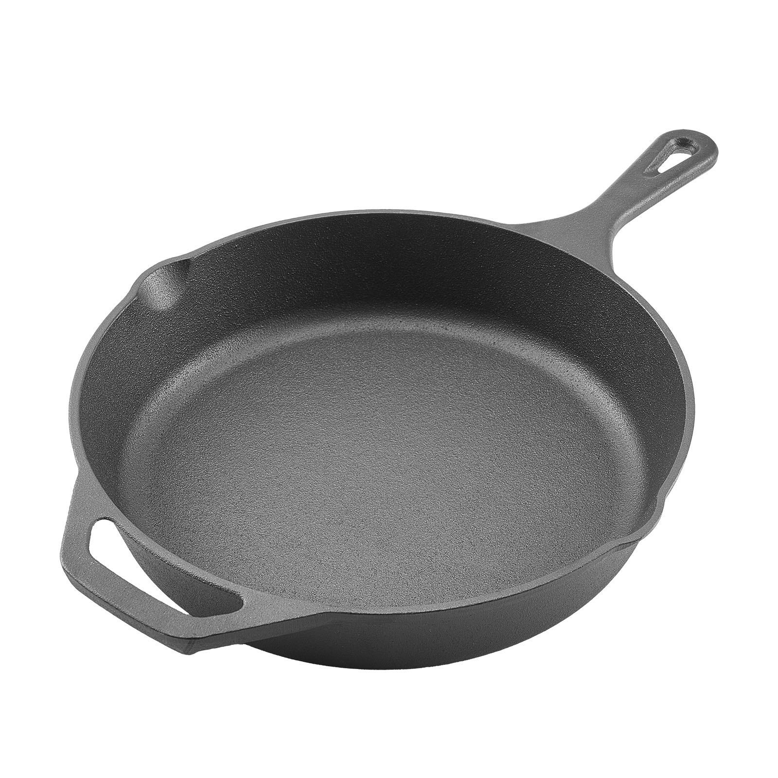 Cast Iron Skillet, 4 Pcs Frying Pan Set (155, 205, 260, 305 mm), Skillets with Heat-Resistant Silicone Handle, Pre-Seasoned Chef's Pan, Kitchen Cookware, Oven, Gas, Electrical, Induction, Black - Image 1