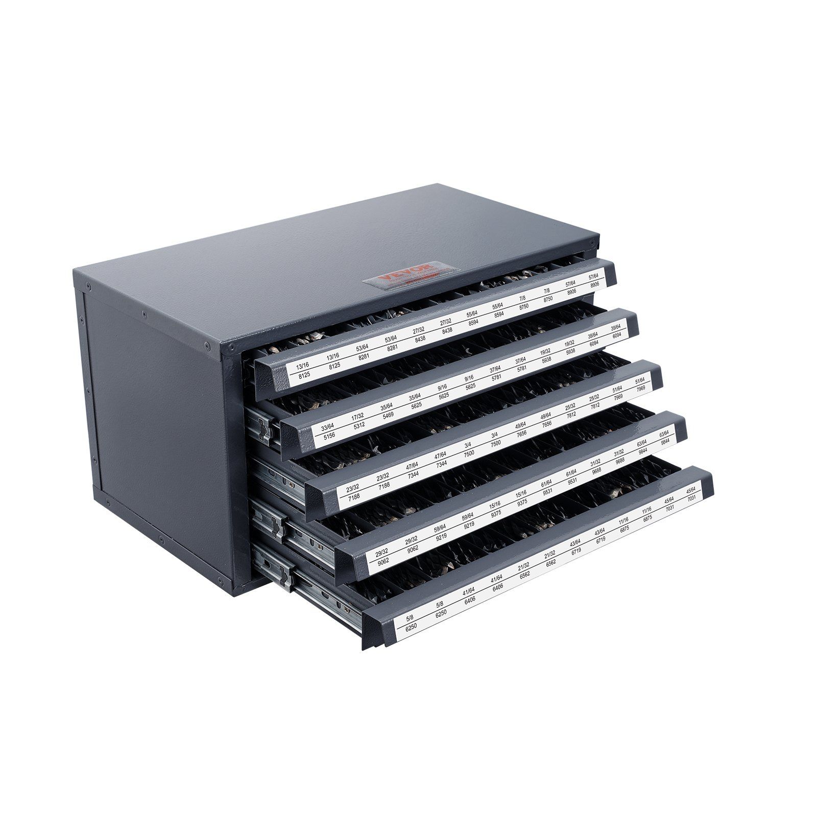 Drill Bit Dispenser Cabinet, Five-Drawer Drill Bit Organizer Cabinet for 33/64