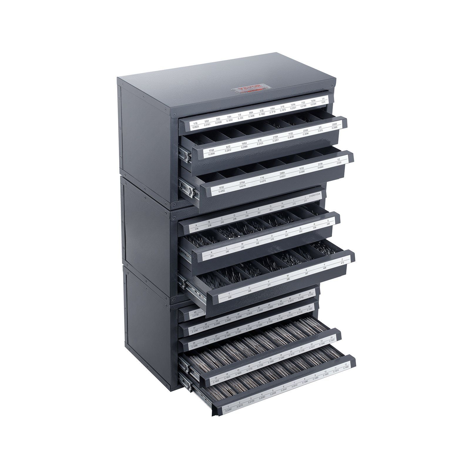Drill Bit Dispenser Cabinet, 3 Pieces Three-Drawer for 1/16