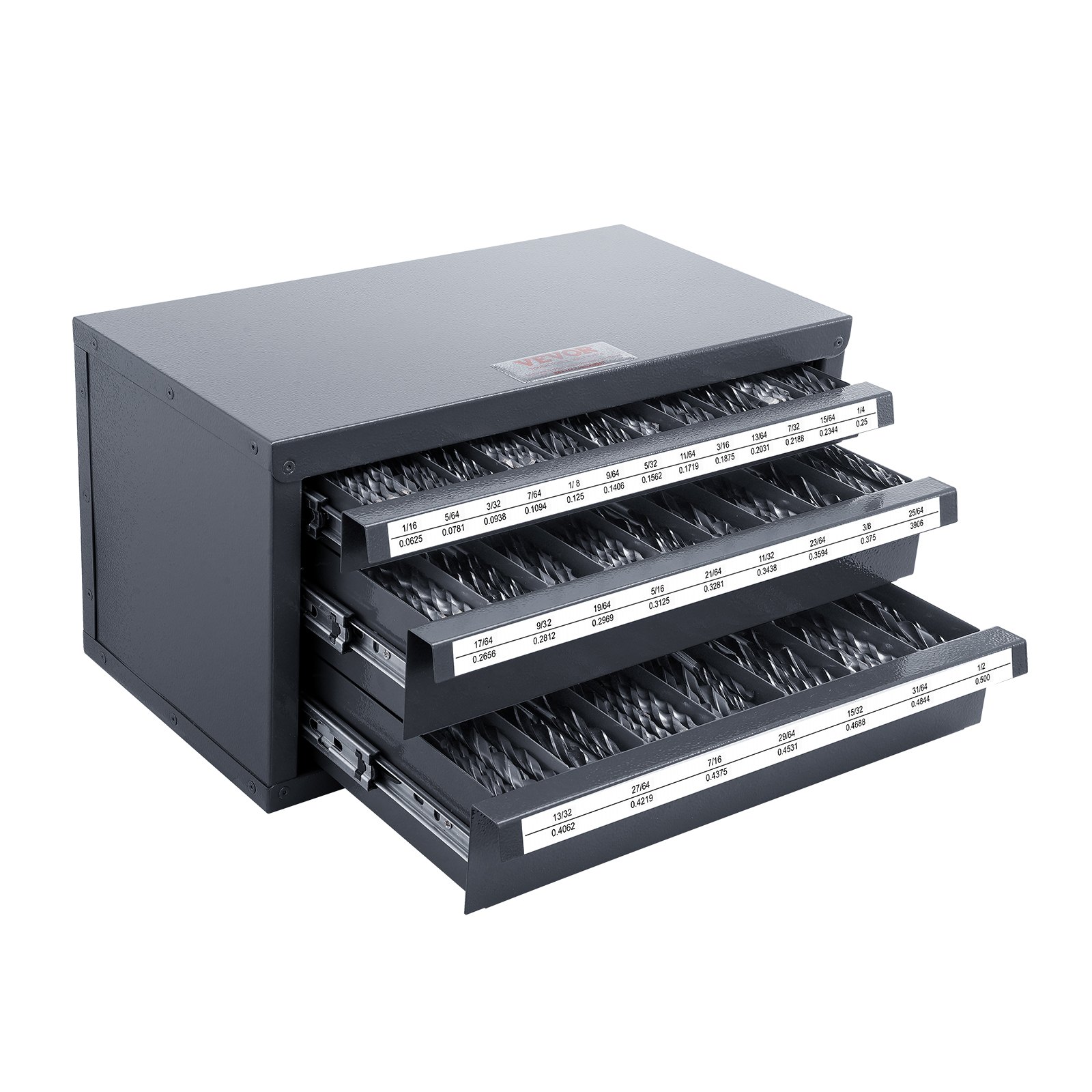 Drill Bit Dispenser Cabinet, Three-Drawer Drill Bit Organizer Cabinet for 1/16