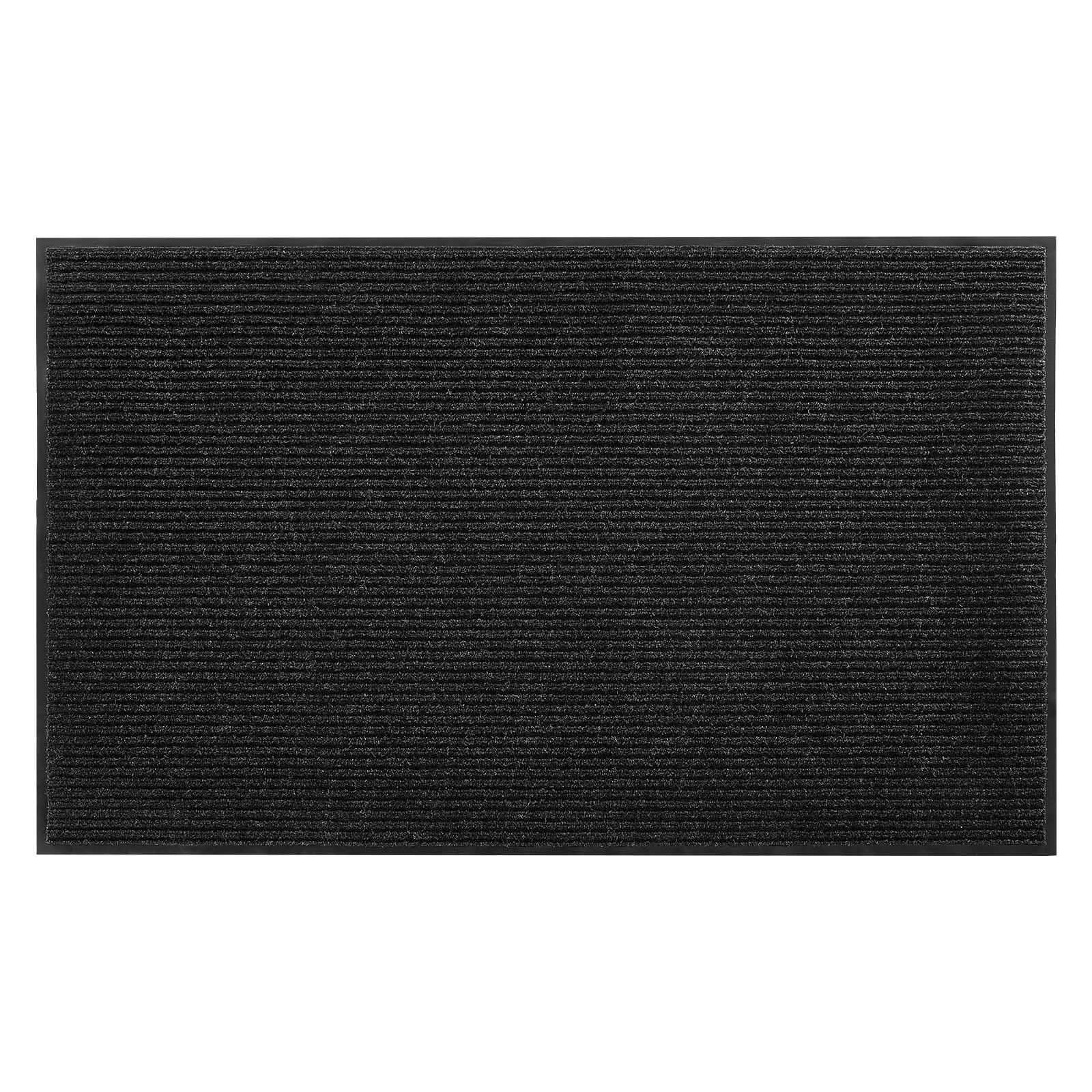 Front Door Mat, 2438 x 1219 mm Commercial Floor Mat for Indoor and Outdoor, Stylish Striped Industrial Carpet with PVC Backing, Heavy Duty Washable Entry Rug for Hallway, Balcony, Garage, Grey - Image 1