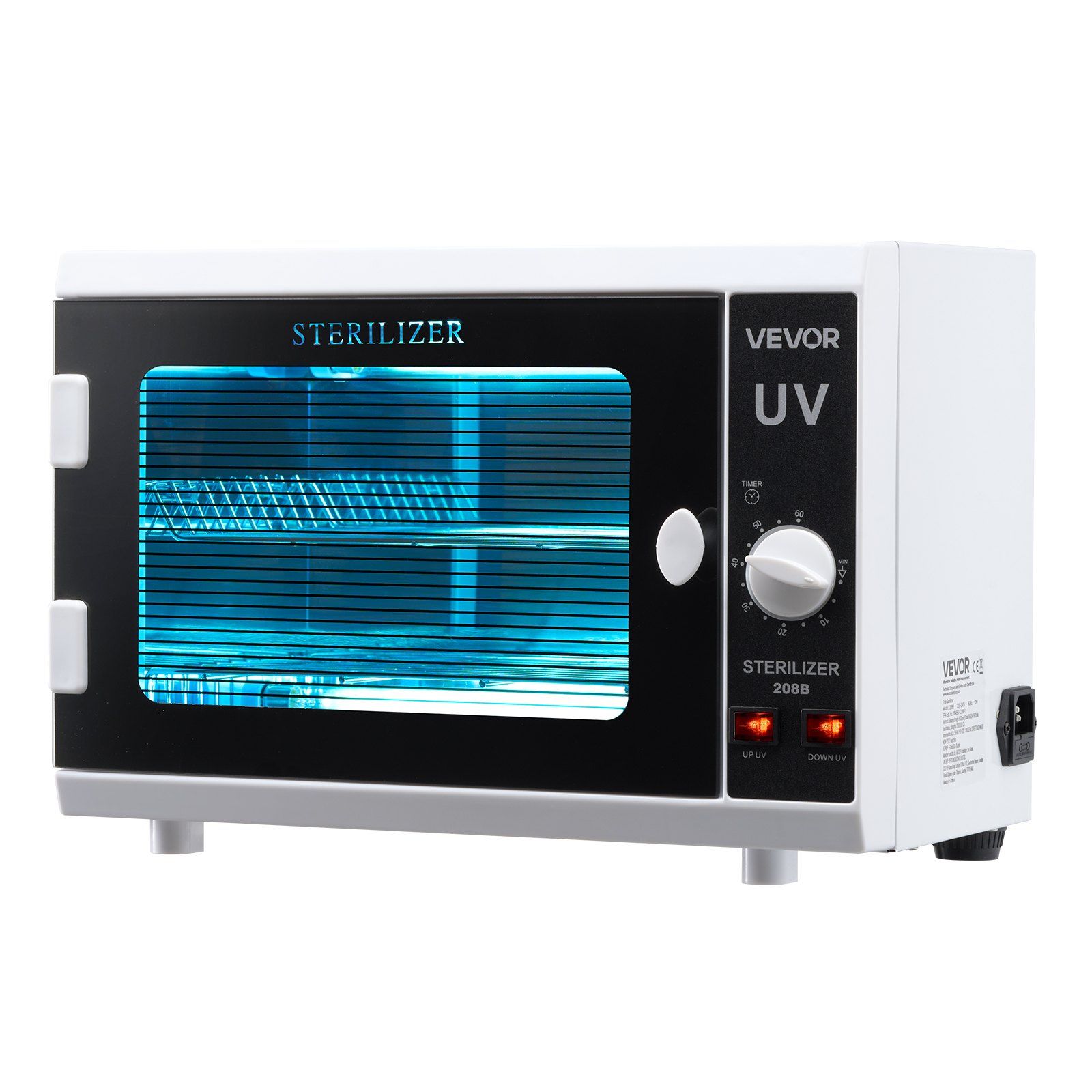 Nail Tool Cleaning Machine, 12L Large Capacity, Knob Control, Tool Cabinet Cleaner Box with Timer Setting, Tempered Glass Door, 185nm Wavelength, for Labs, Home, Nail Salons, Beauty Salons - Image 1