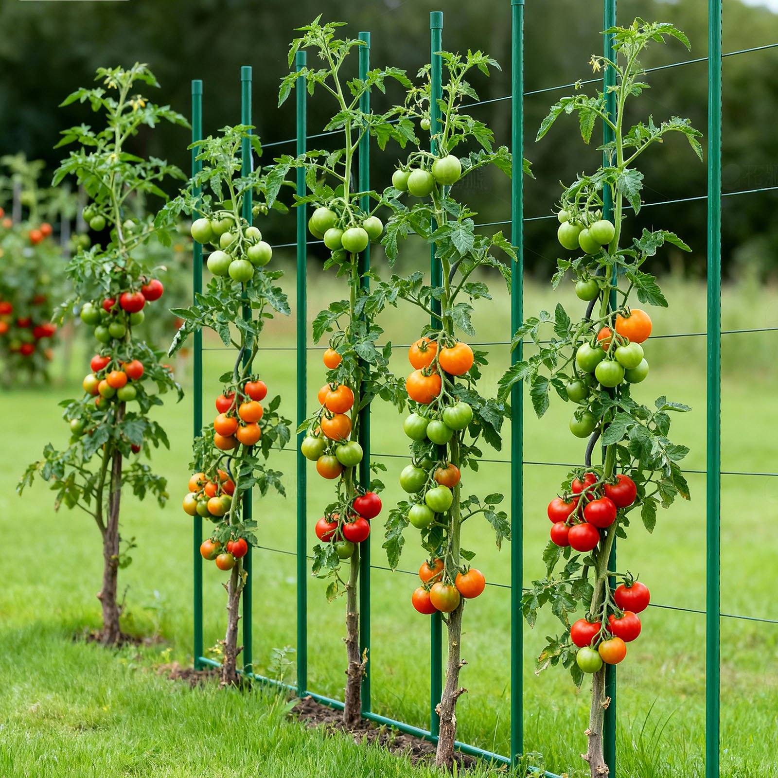 Garden Stakes, 50 Pack, 1800 mm, Plastic Coated Metal Tomato Stakes, Garden Sticks for Plants Support, with Pointed End and Non-Slip Bumps for Growing Climbing Plants, Outdoor Vegetables - Image 8