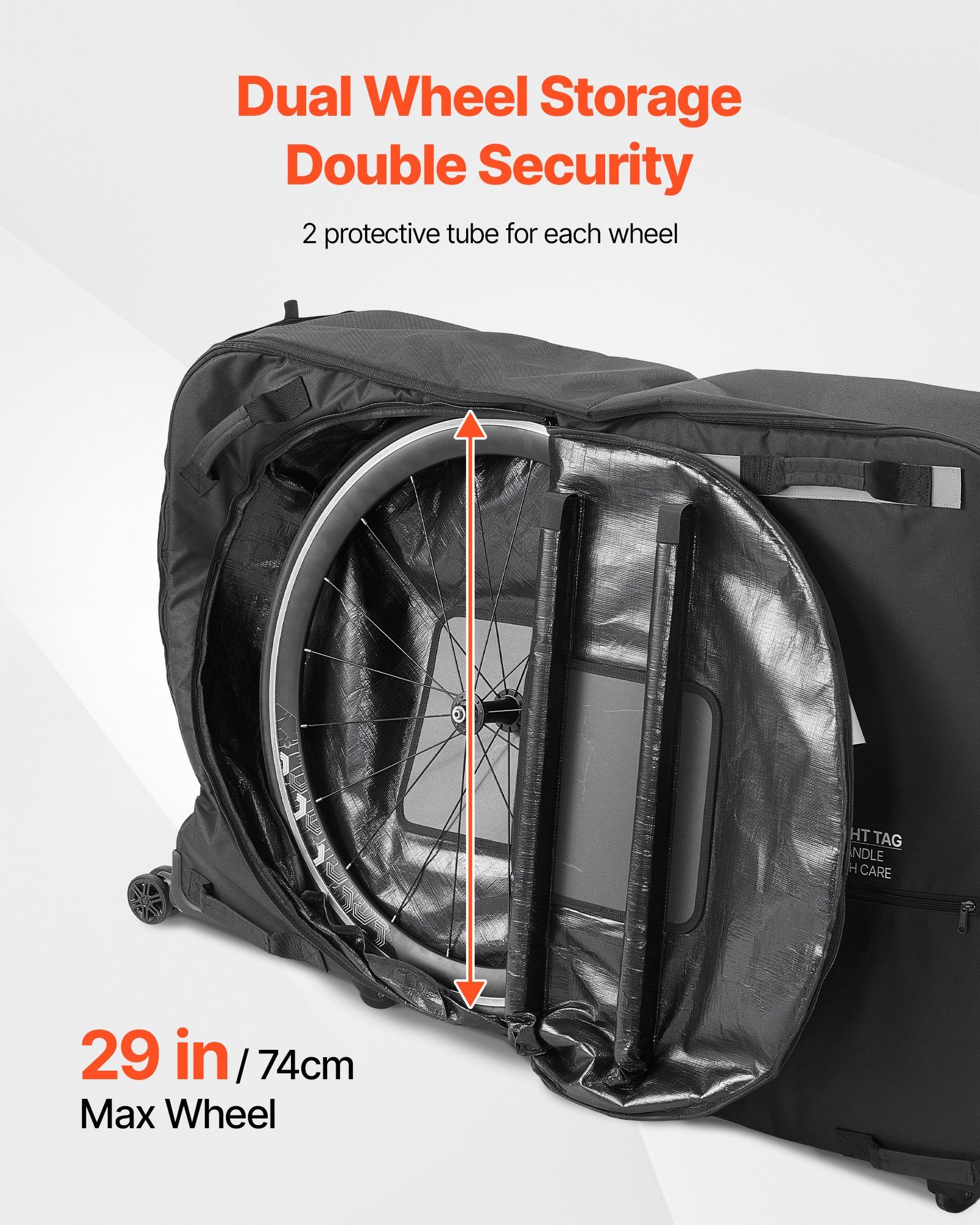 Bike Travel Bag, Transport Universal Bicycle Storage Case Bag with TSA Lock, Support Plates, Protection and Fork Mount Stabilisation, Bicycle Case Max. Wheelbase 130 cm for Airplane, Outdoor Use - Image 4