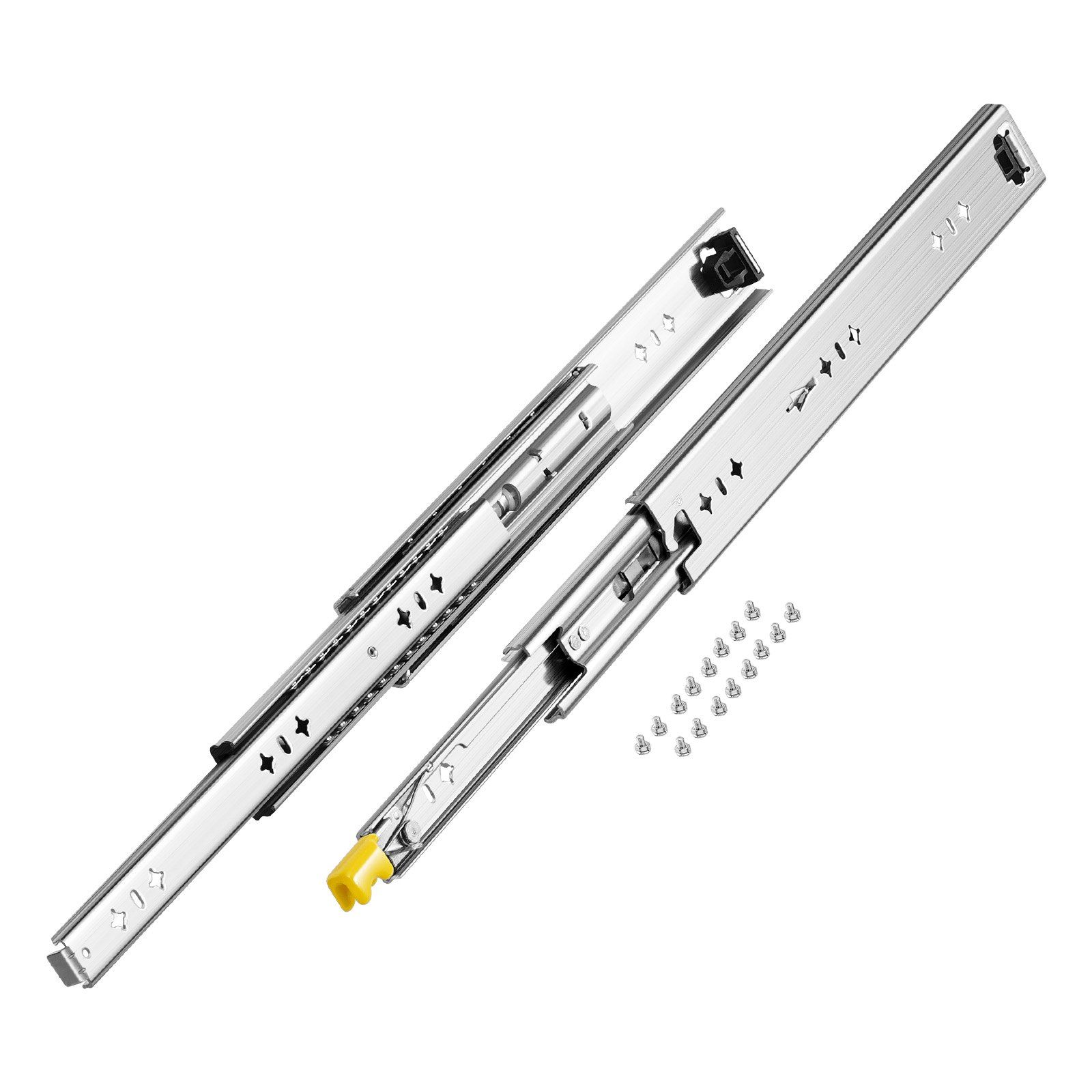 1 Pair Full Extension Drawer Slides 16 18 20 24 30 35 38 59 32 36 40 48 60 in, 250 lbs Load Capacity Locking Drawer Slides, Ball Bearing with Lock Side Mount Drawer Slide Rail - Image 1