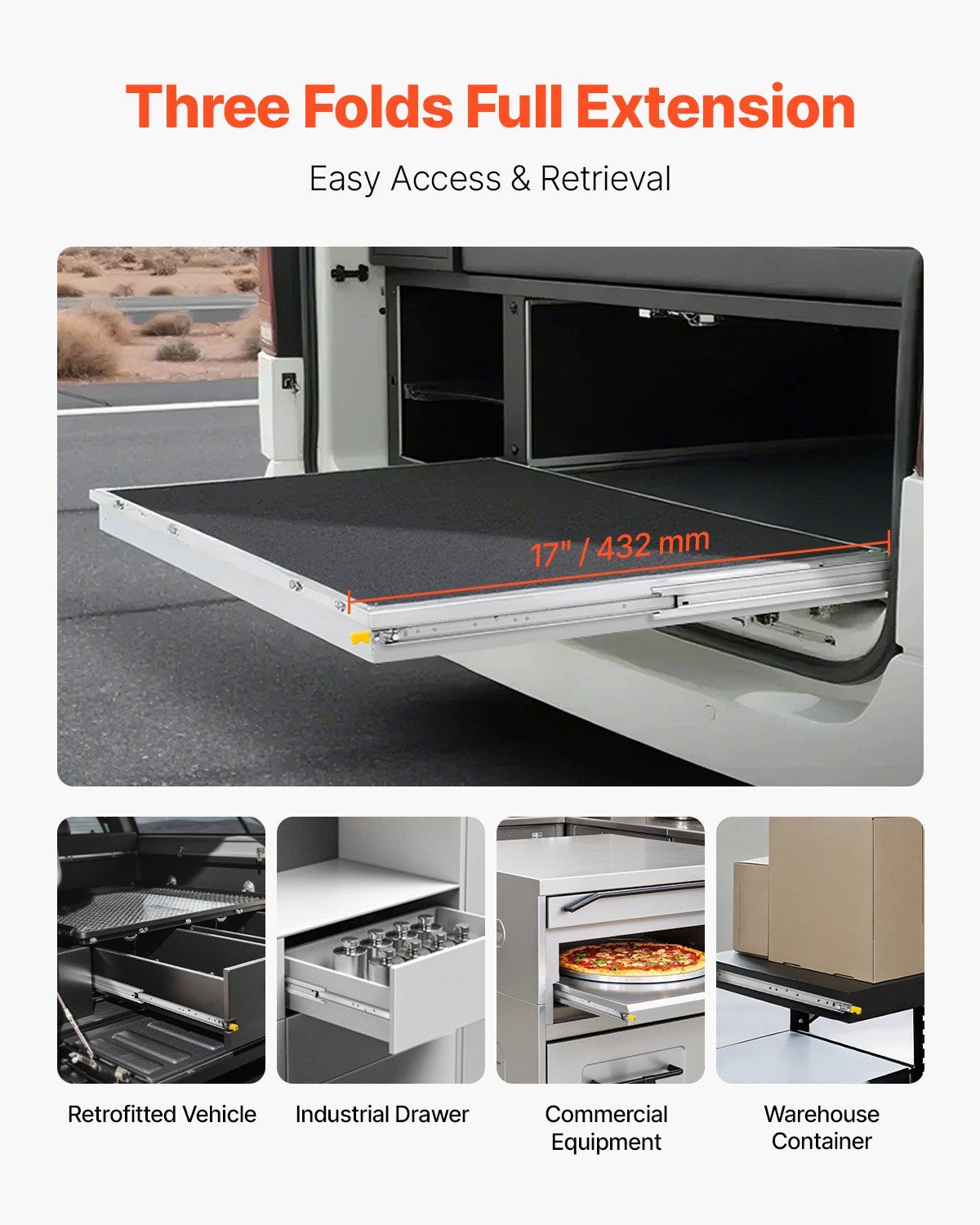 1 Pair Full Extension Drawer Slides 16 18 20 24 30 35 38 59 32 36 40 48 60 in, 250 lbs Load Capacity Locking Drawer Slides, Ball Bearing with Lock Side Mount Drawer Slide Rail - Image 5