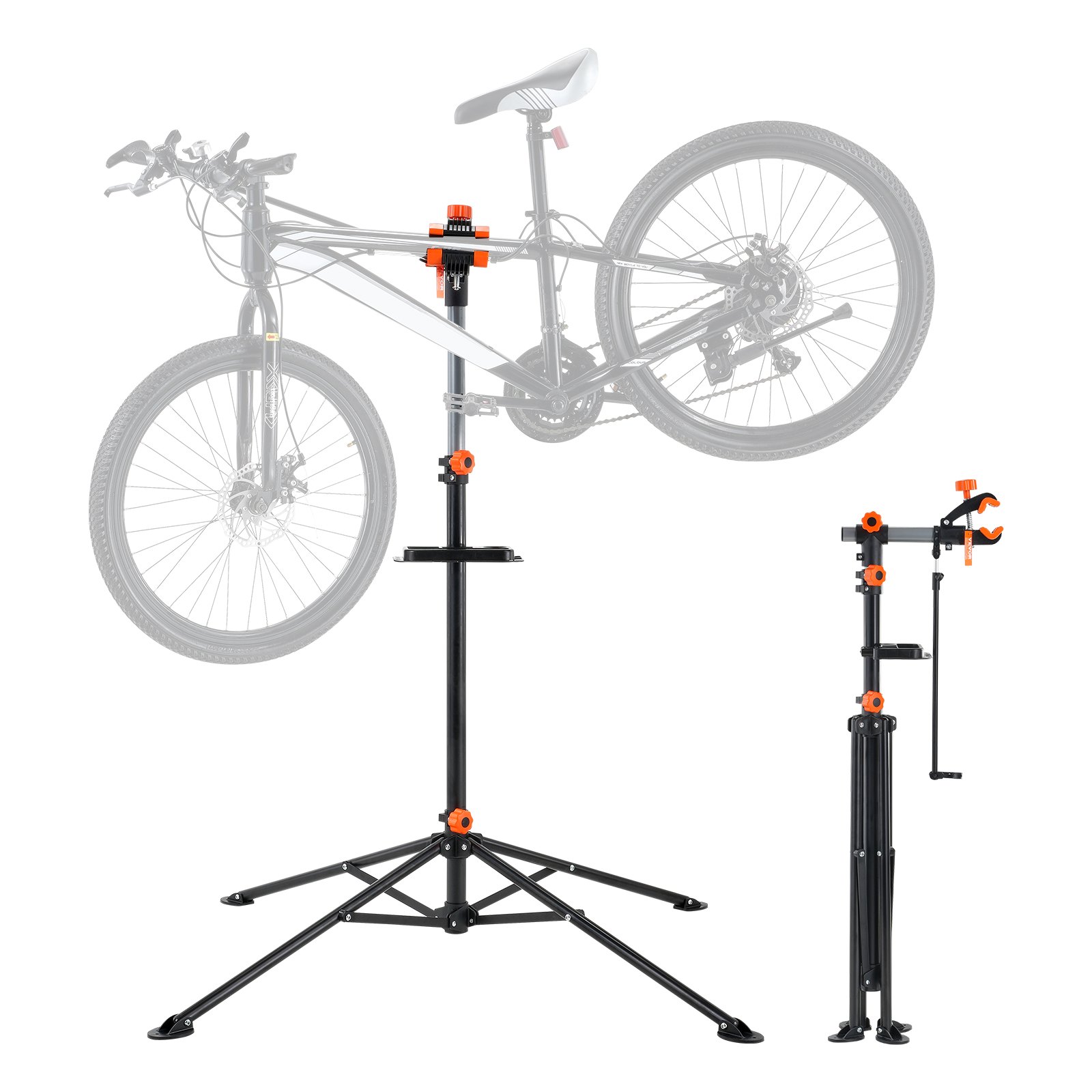 Bike Repair Stand, 80 lbs Heavy-duty Steel Bicycle Repair Stand, Adjustable Height Bike Maintenance Workstand with Magnetic Tool Tray Telescopic Arm, Foldable Bike Work Stand for Home, Shops - Image 1