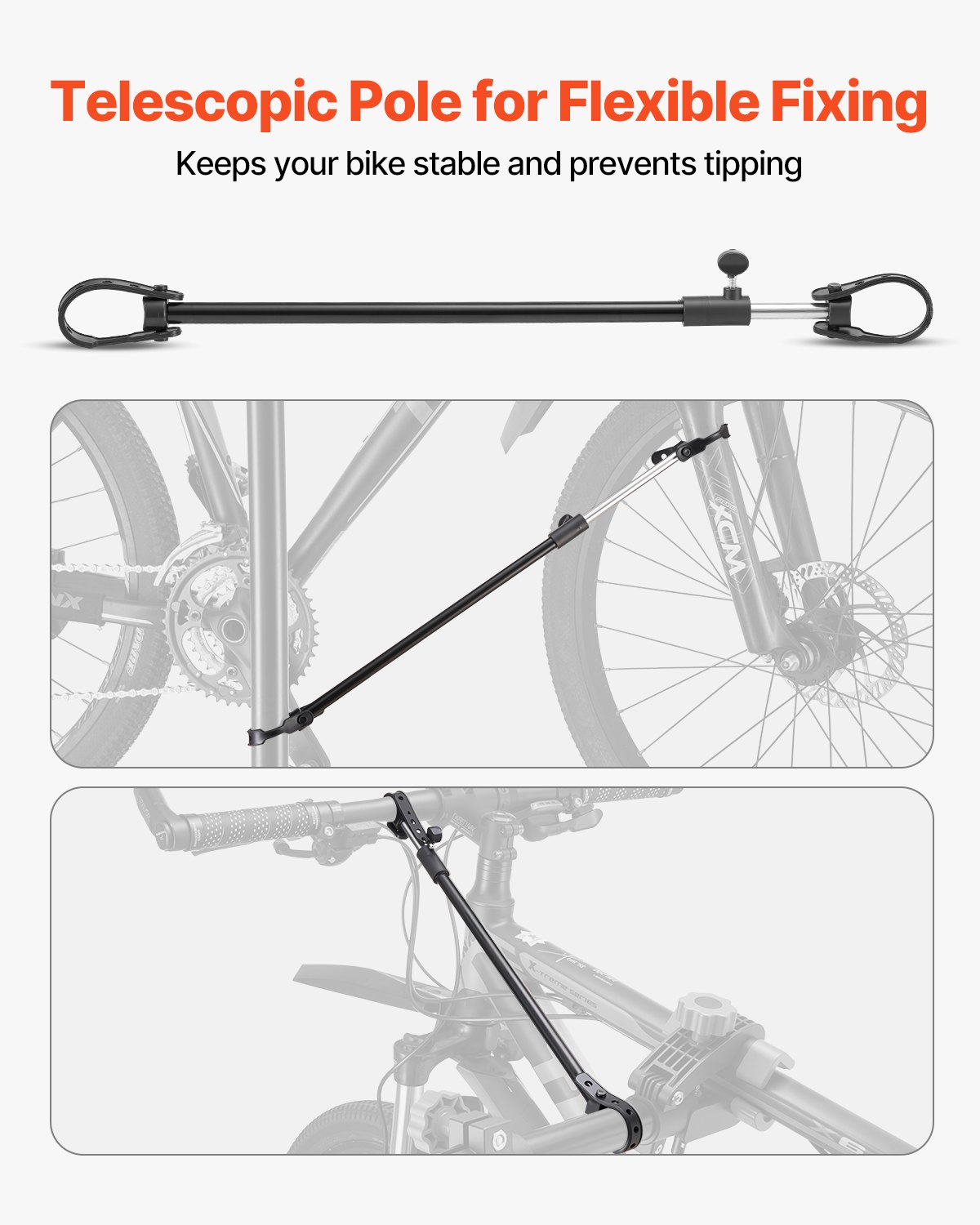 Bike Repair Stand, 29.9 kg Heavy-duty Bicycle Work Stand with 835-1440 mm Adjustable Height & Magnetic Tool Tray, Foldable Bicycle Maintenance Rack, Shop Home Mechanics for Mountain & Road Bike - Image 5