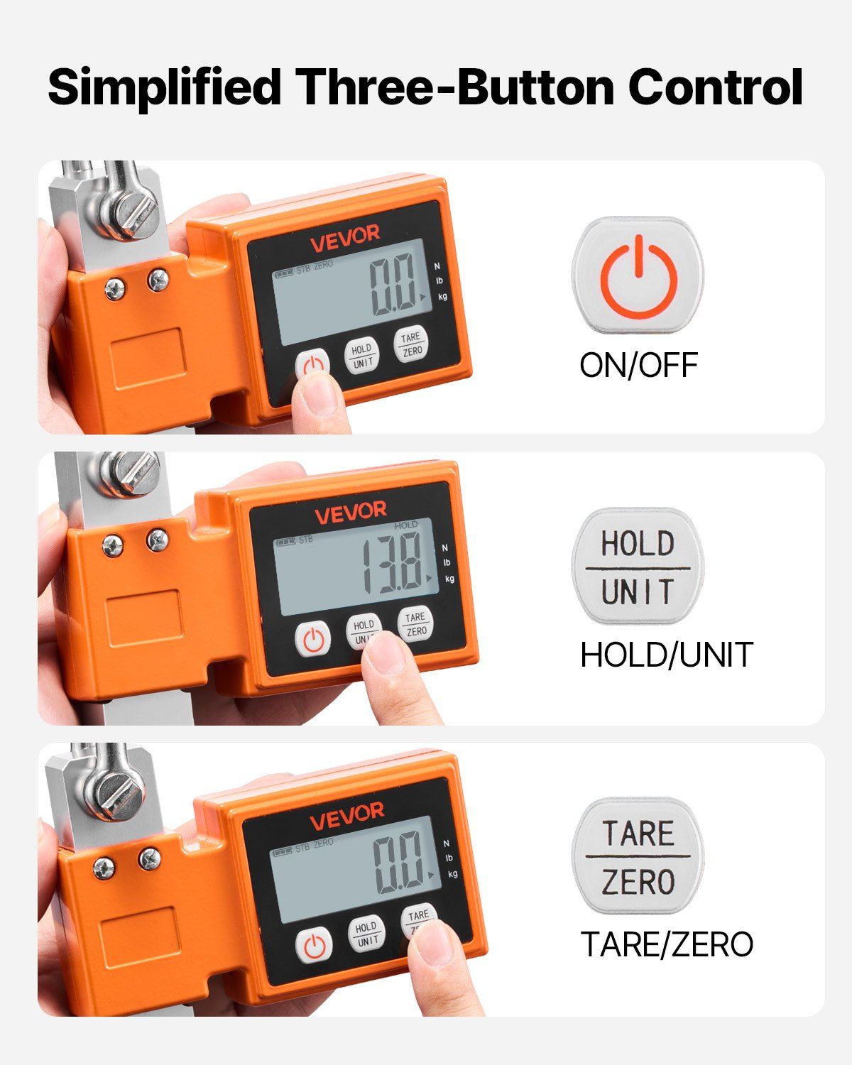 Digital Crane Scale, 1100 lbs/500 kg Max Capacity, Heavy Duty Industrial Hanging Scale with Cast Aluminum Case & LCD Display, 100 g Division & 3 Unit Switch, Auto-Off Setting for Garage - Image 6