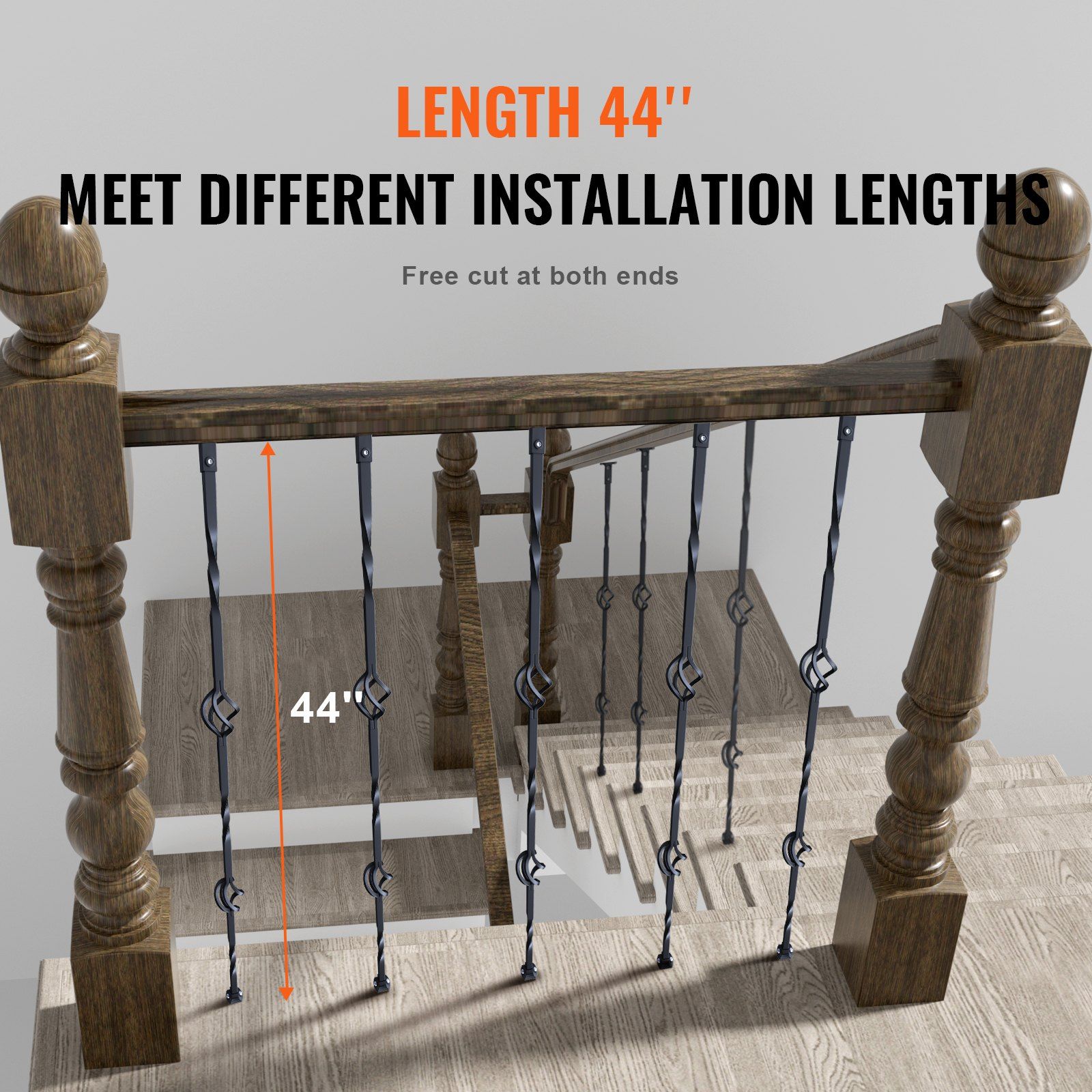 Staircase Metal Balusters, 44'' x 1/2