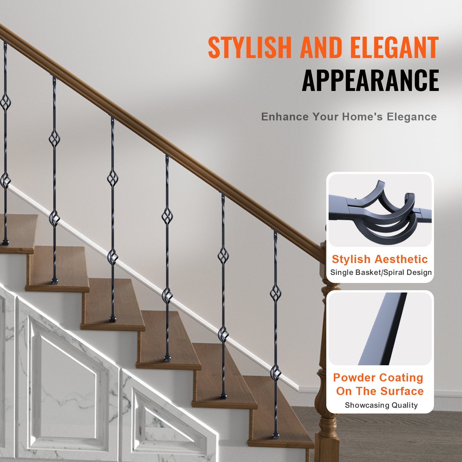 Staircase Metal Balusters, 44'' x 1/2