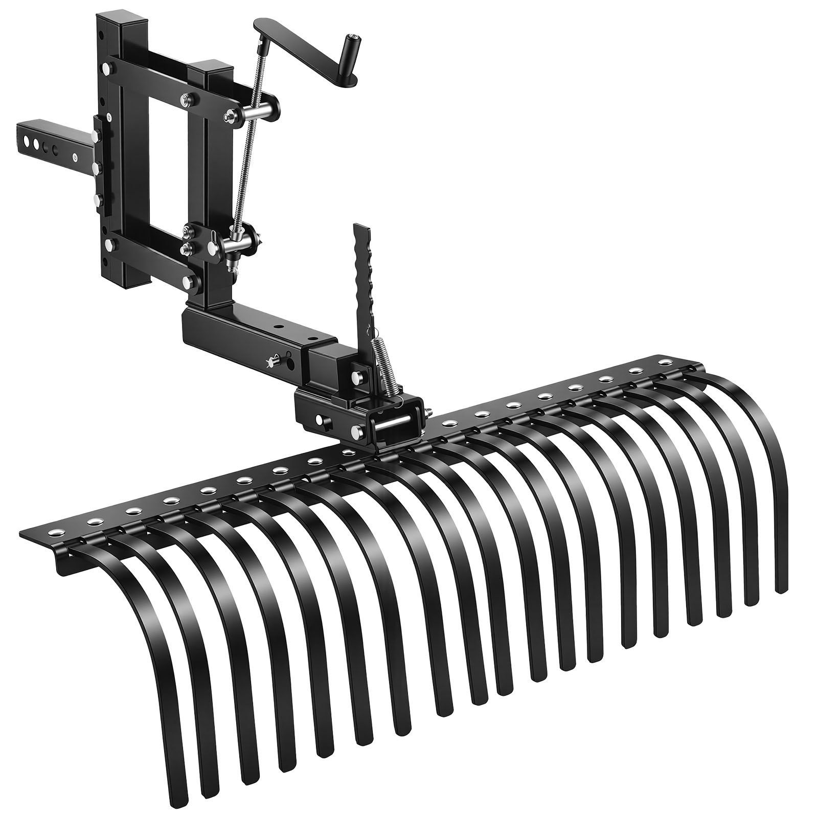 106.7cm Tow Behind Landscape Rake, 3-Point Lawn Rock Rake with Blade & Lift Lever, Fit Category 1 ATVs UTVs Lawn Tractors, Heavy Duty Dethatcher Rake for Debris Leaves Thatch - Image 1