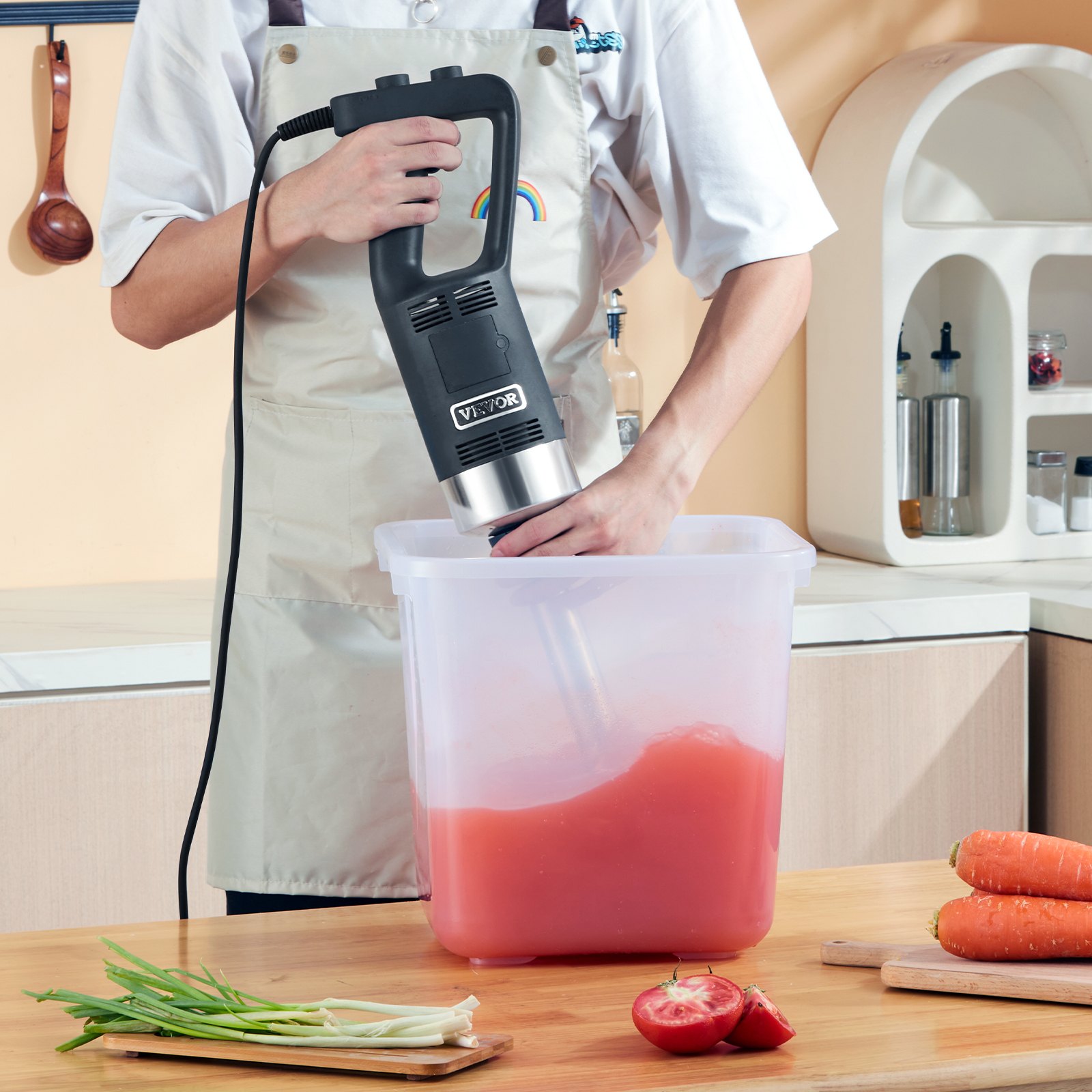 Commercial Immersion Blender, 500 Watt Heavy Duty Hand Mixer, Variable Speed Kitchen Stick Mixer with 304 Stainless Steel Blade, Multi-Purpose Portable Mixer for Soup, Smoothie, Puree, Baby Food - Image 8