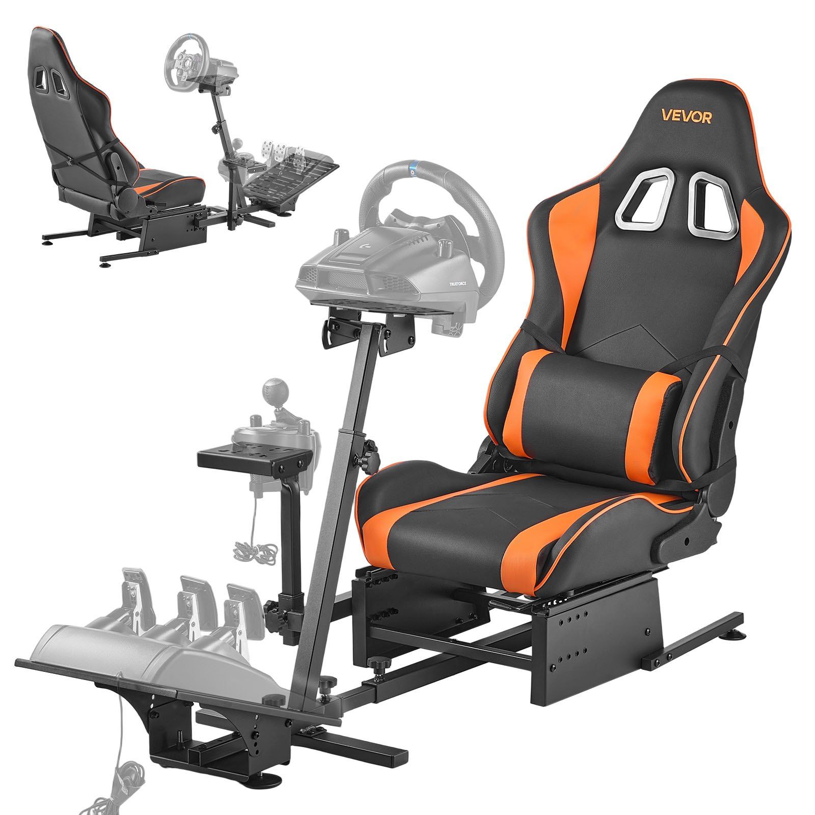 Racing Wheel Stand, Heavy-Duty Simulator Cockpit Steering Wheel Stand, Fit Logitech G25, G27, G29, G920, G923, Thrustmaster T300RS, TX F458, T500RS, T3PA-PRO (F1/GT) and CSR Pedals - Image 1