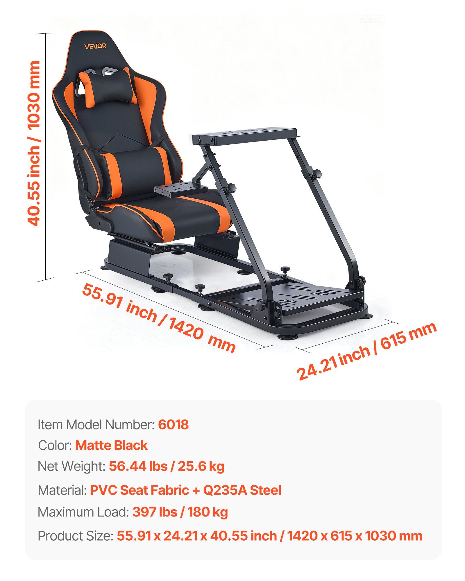 Racing Wheel Stand, Heavy-Duty Simulator Cockpit Steering Stand with Dual-Rail Dual-Arm, Fit Logitech G25,G27,G29,G920,G923, Thrustmaster T300RS,TX F458,T500RS,T3PA-PRO (F1/GT) and CSR Pedals - Image 7