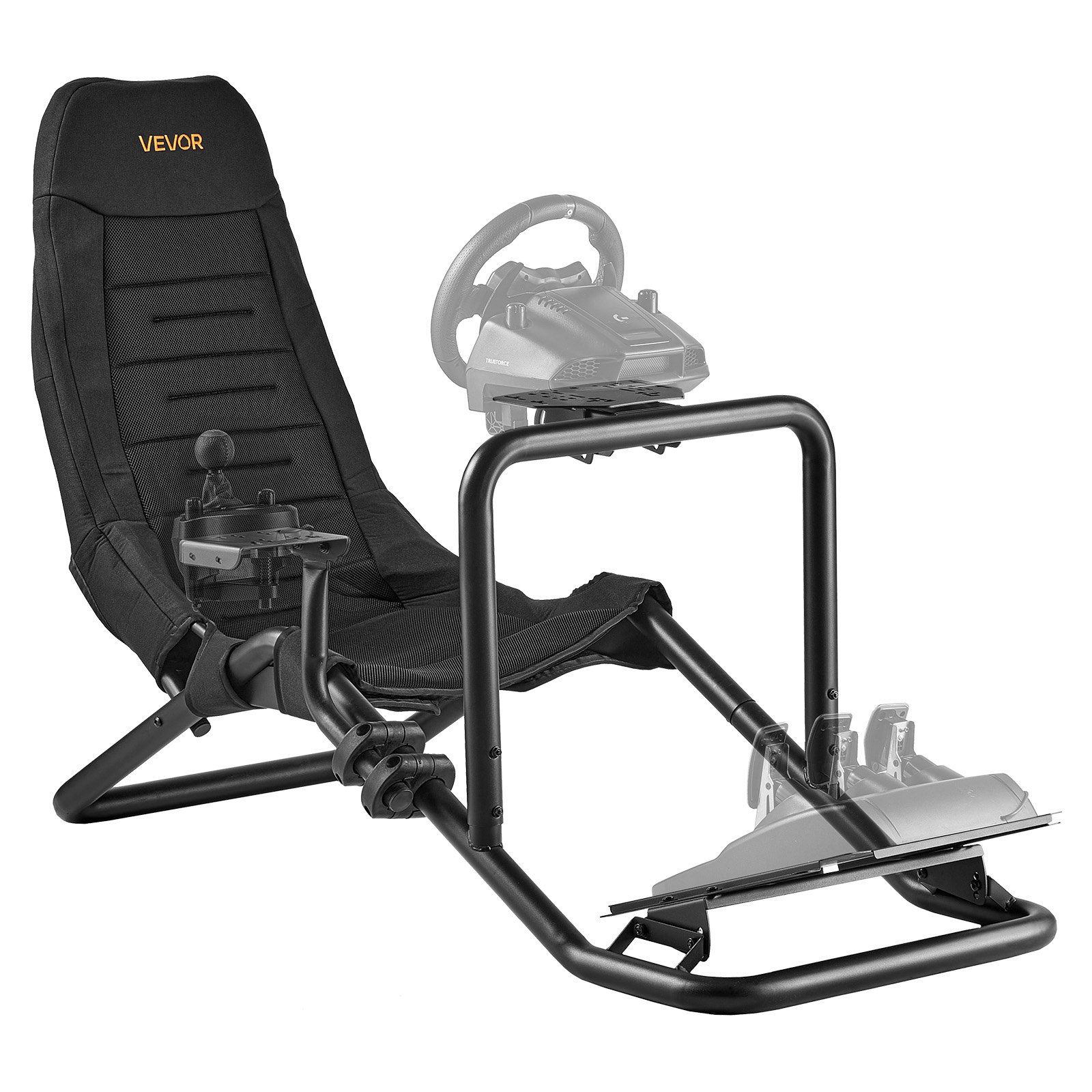 Racing Wheel Stand, Heavy-Duty Integrated Simulator Cockpit Steering Stand, Fit Logitech G25,G27,G29,G920,G923, Thrustmaster T300RS,TX F458,T500RS,T3PA-PRO (F1/GT) and CSR Pedals, Black - Image 1