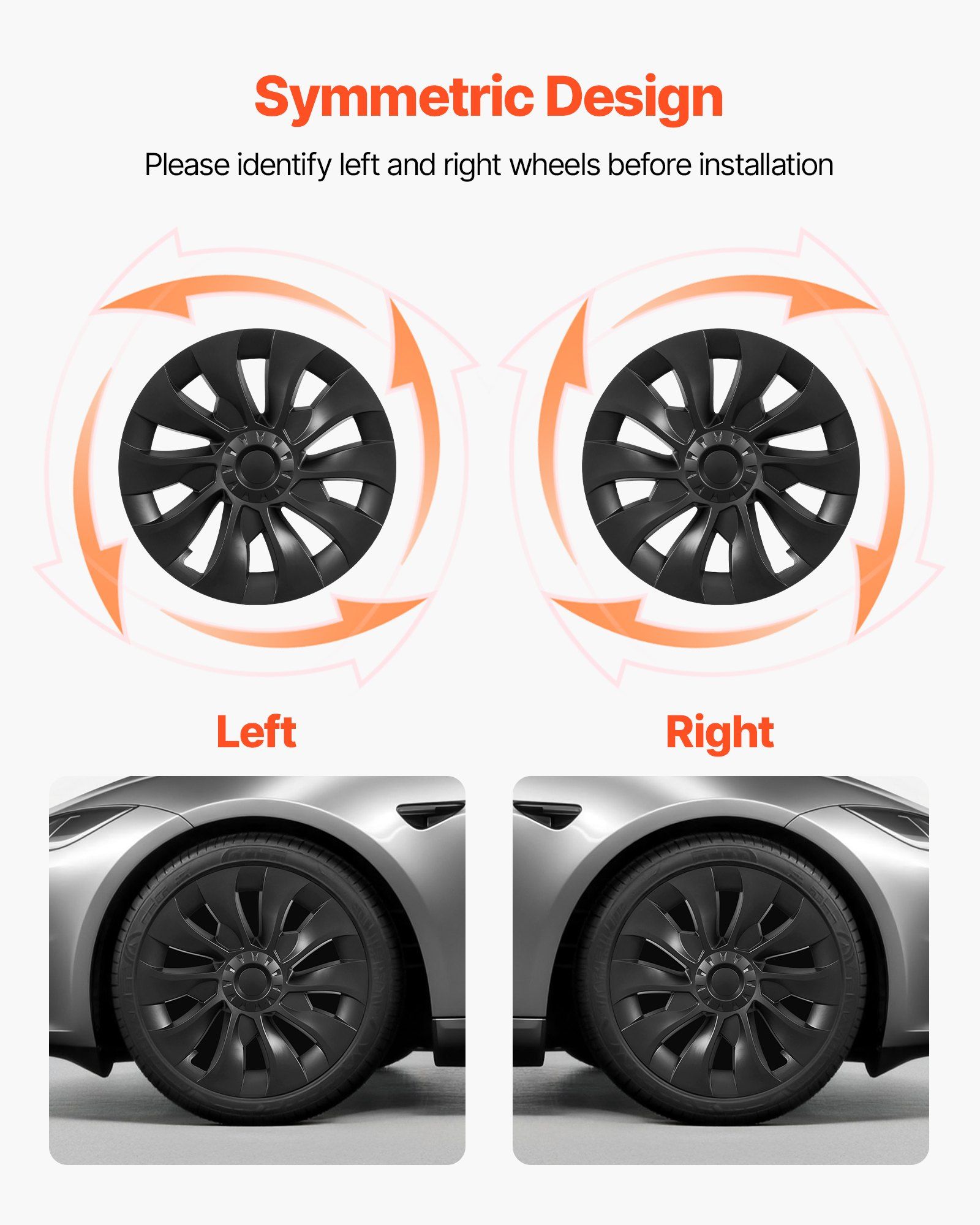 Hubcaps Wheel Covers for 2017-2023 Tesla Model 3, 18 Inch Set of 4 Wheel Rim Cover Hubcaps OEM Style Replacement, R18 Size Snap On Car Hub Caps, Premium 10-Spoke ABS Tire Rim Caps, Matte Black - Image 6