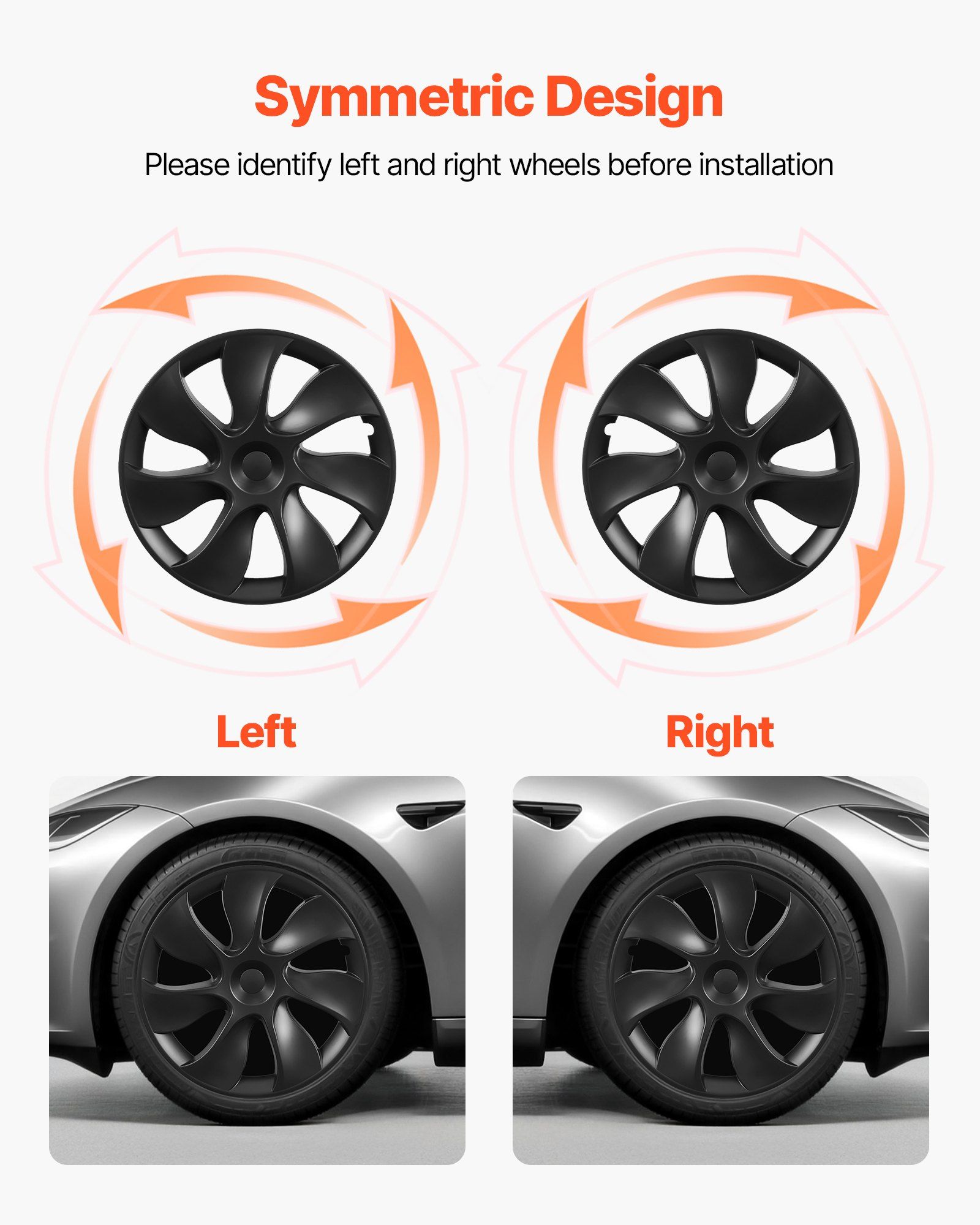 Hubcaps Wheel Covers for 2021-2024 Tesla Model Y, 19 Inch Set of 4 Wheel Rim Cover Hubcaps OEM Style Replacement, R19 Size Snap On Car Hub Caps, Premium 7-Spoke ABS Tire Rim Caps, Matte Black - Image 6