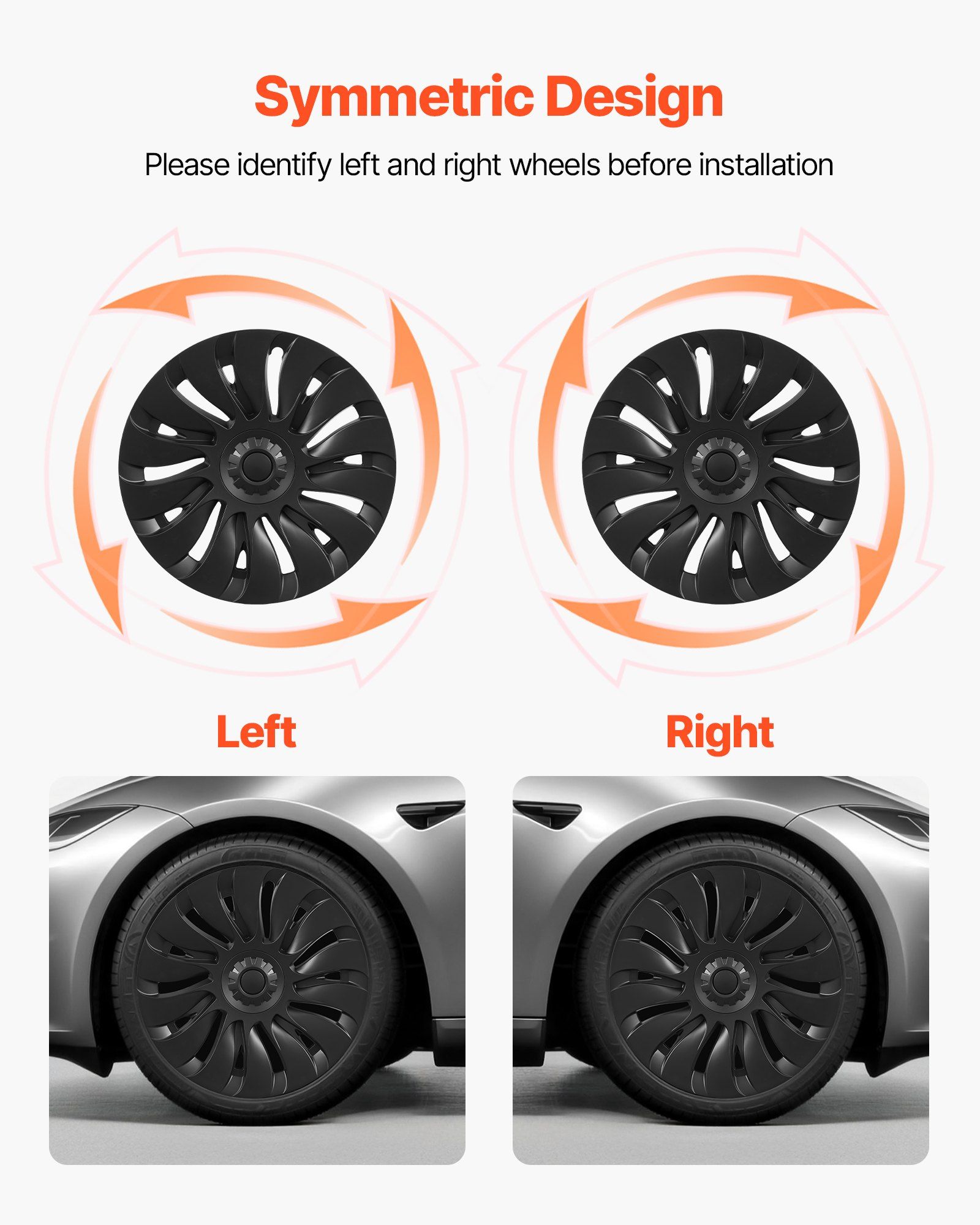 Hubcaps Wheel Covers for 2021-2024 Tesla Model Y, 19 Inch Set of 4 Wheel Rim Cover Hubcaps OEM Style Replacement, R19 Size Snap On Car Hub Caps, Premium 14-Spoke ABS Tire Rim Caps, Matte Black - Image 6