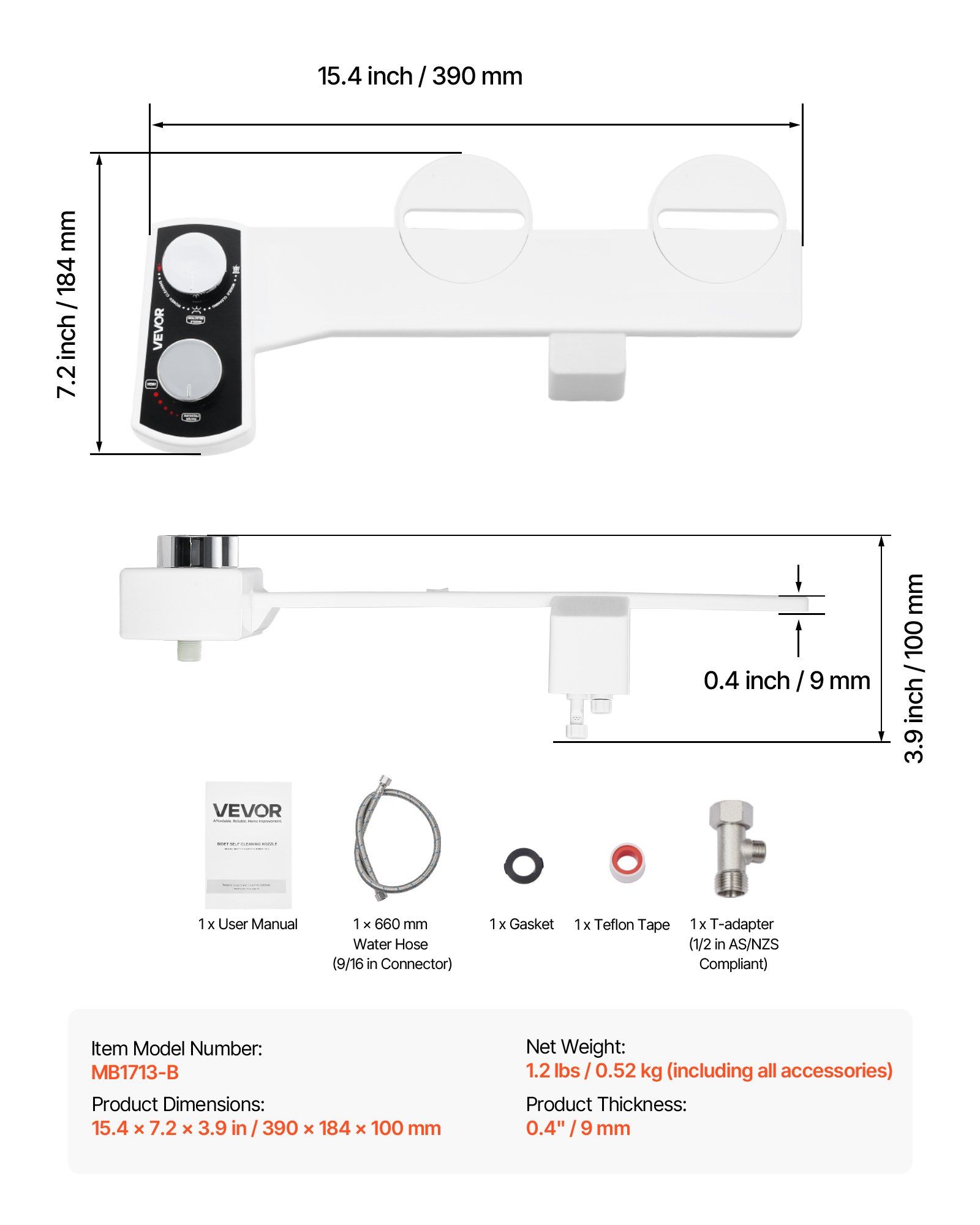 Bidet Attachment for Toilet, Non-Electric Bidet Toilet Seat Attachment - Dual Retractable Nozzles, Adjustable Water Pressure,  Easily Installed Cold Water Sprayer for Rear Feminine Wash, White - Image 7