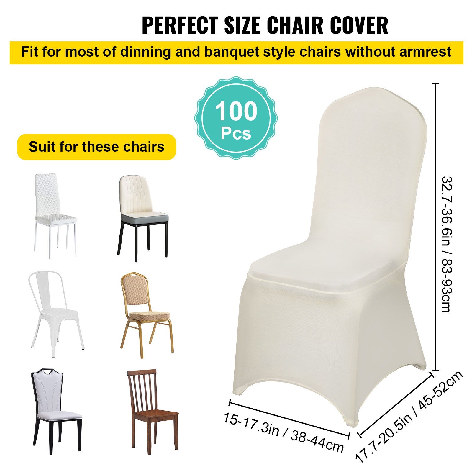 Stretch Spandex Folding Chair Covers, Universal Fitted Chair Cover, Removable Washable Protective Slipcovers, for Wedding, Holiday, Banquet, Party, Celebration, Dining (100PCS Beige) - Image 4