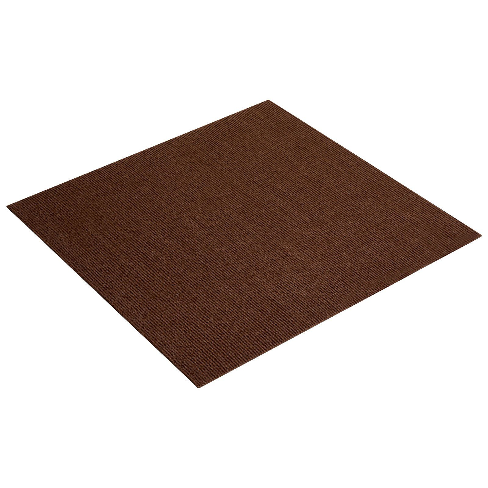 Carpet Tiles 610x610 mm, 20 PCS Peel and Stick Carpet Square Rug, Self Adhesive Commercial Floor Soft Padded for Seamless Cover 7.4㎡, Easy DIY Replacement for Living Room Office, Dark Brown - Image 1