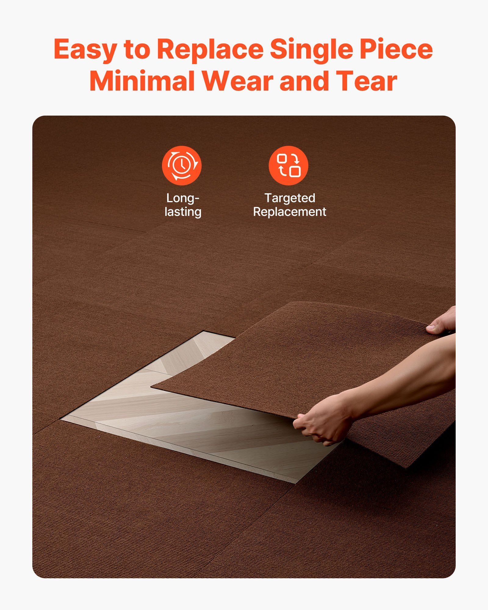 Carpet Tiles 610x610 mm, 20 PCS Peel and Stick Carpet Square Rug, Self Adhesive Commercial Floor Soft Padded for Seamless Cover 7.4㎡, Easy DIY Replacement for Living Room Office, Dark Brown - Image 6
