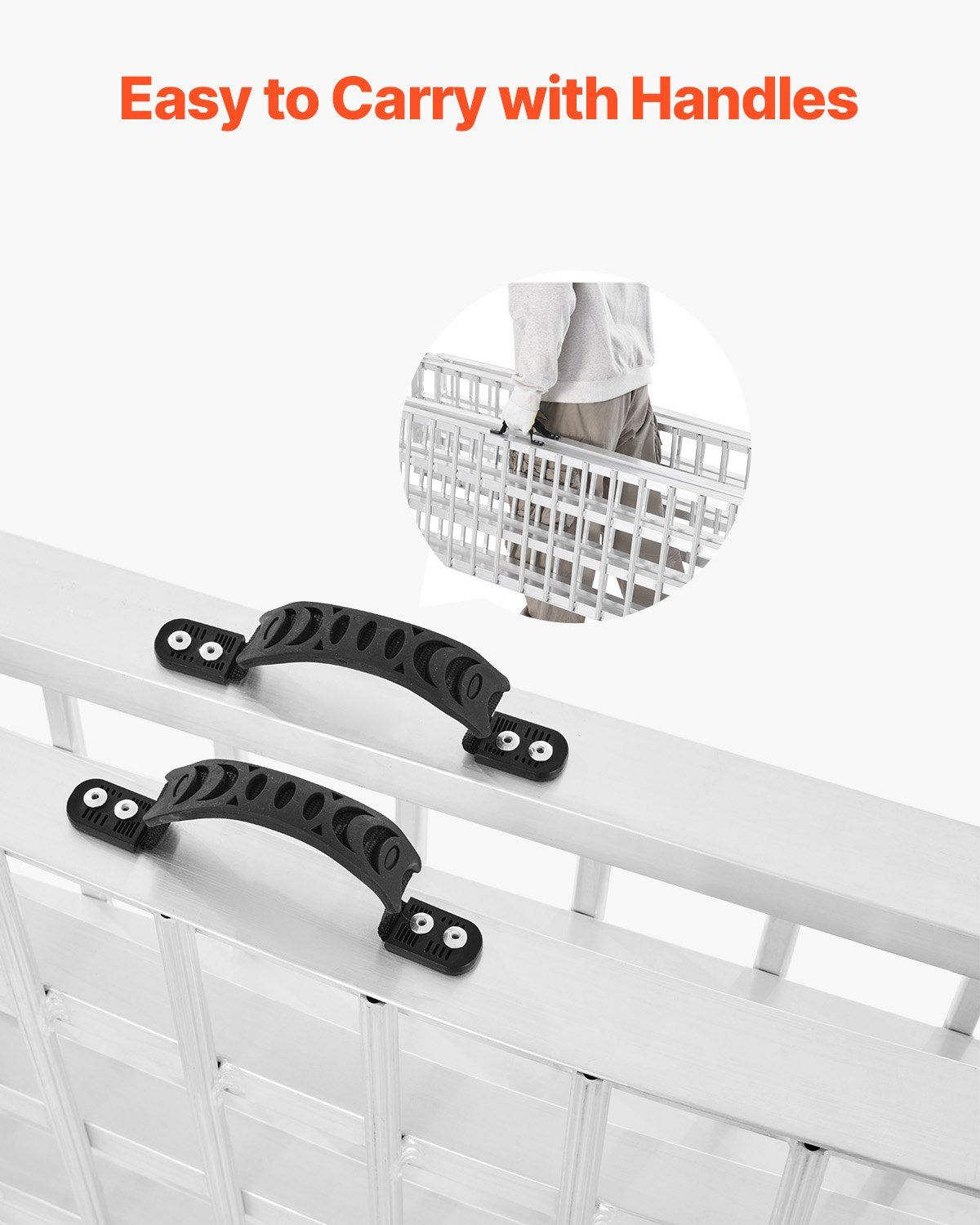 Aluminum Ramps, 2000 lbs, 2Pcs Heavy-duty Ramps with Wider Ramp Surface, Universal Stable Loading Ramp with Handles, Fit for ATV, UTV, Motorcycle, Electric Bicycle, etc. - Image 6