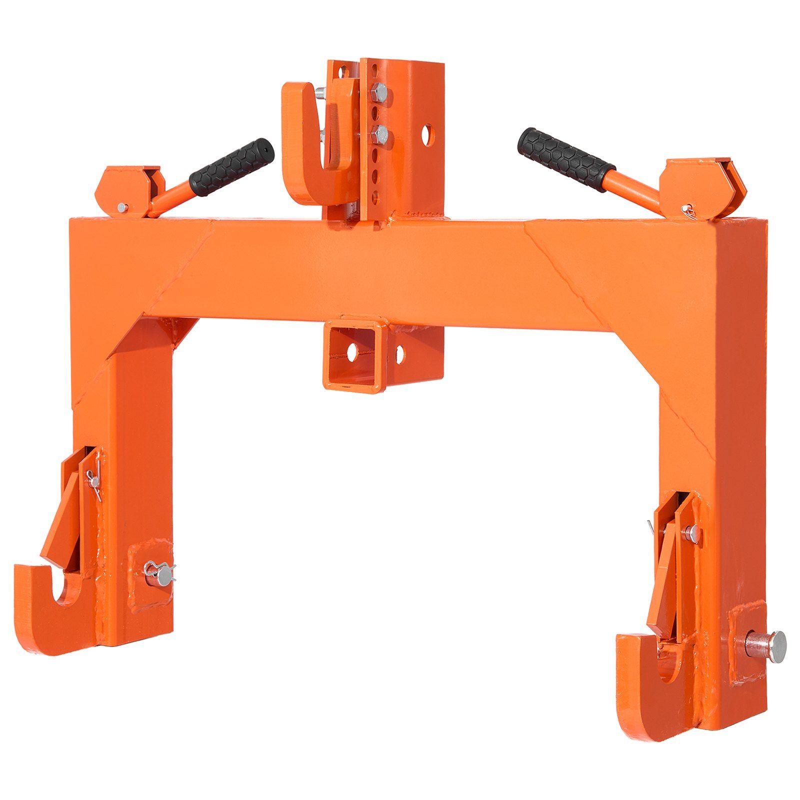 3-Point Quick Hitch with 2 in Receiver, 3000 Lbs Lift Capacity, 3-Pt Hitch with 5 Level Adjustable Bolt, Adaptation to Category 1 & 2 Tractor, Heavy Duty 3 Point Attachments, Orange - Image 1