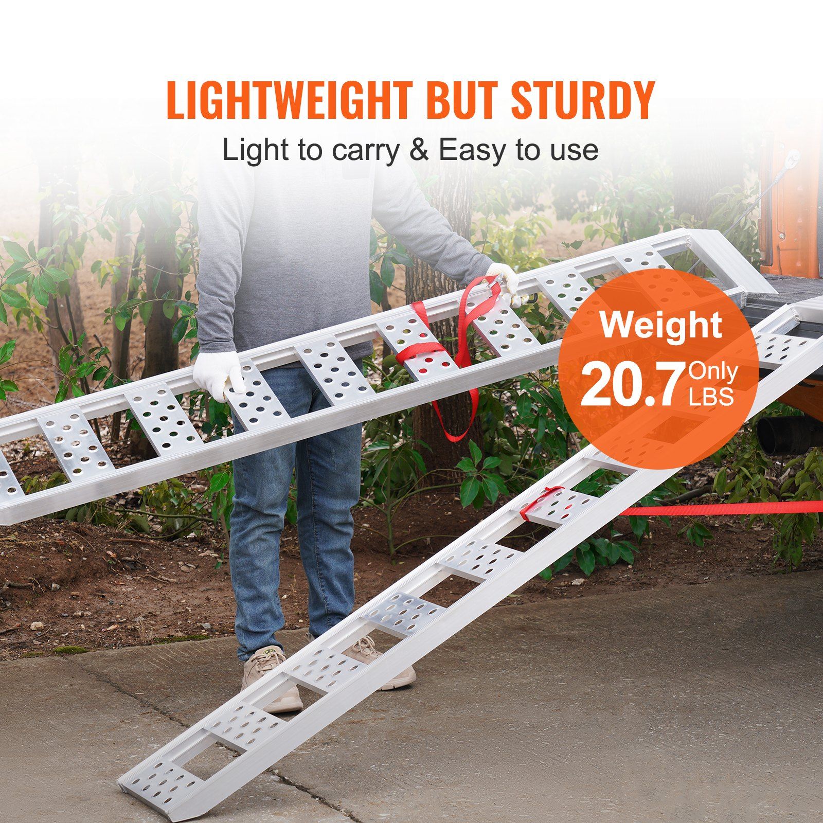 Aluminum Ramps, 1250lbs, Straight Ramp with Treads and Load Straps, Portable Loading Ramp for Motorcycles, ATVs, Trucks, Lawn Mower, Dirt Bike, Garden Tractor, 78