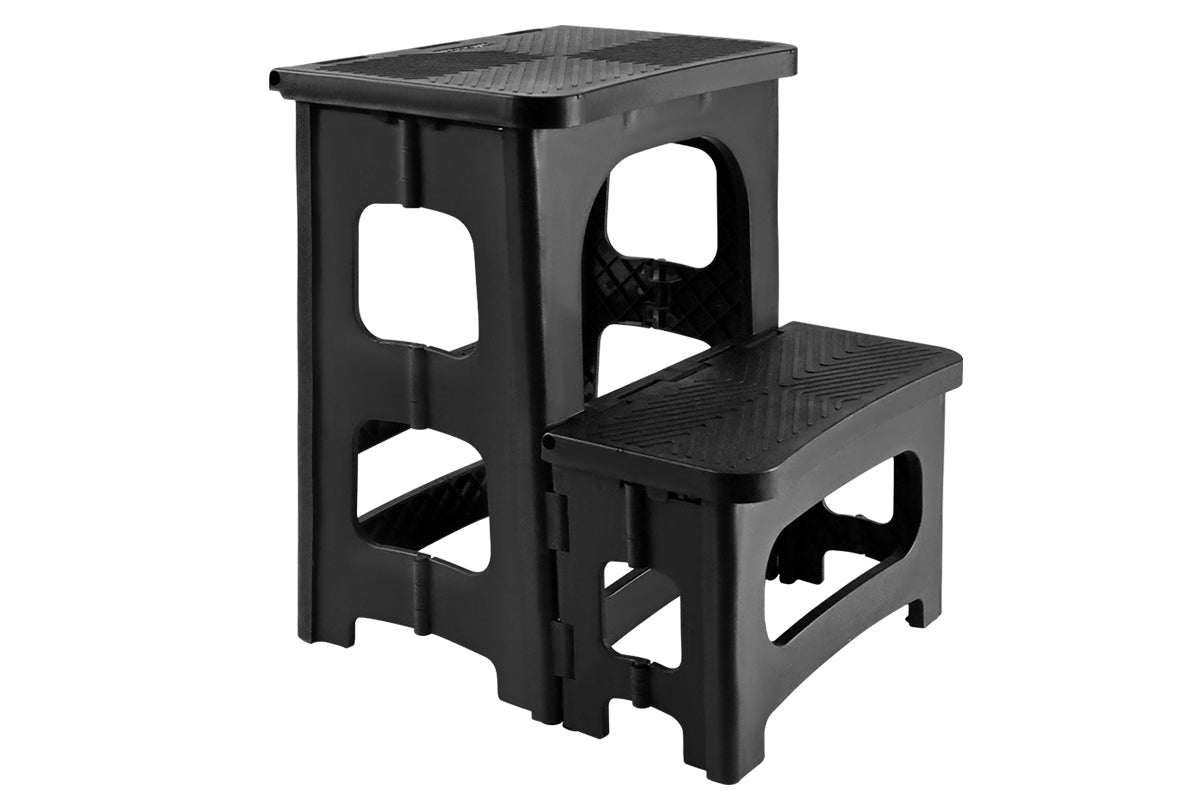 Multipurpose Portable Folding 2 Step Stool Non-Slip PP Collapsible Step Ladder Stool For Office Garage Library Closet Bathroom Kitchen Household Car RV - Image 1