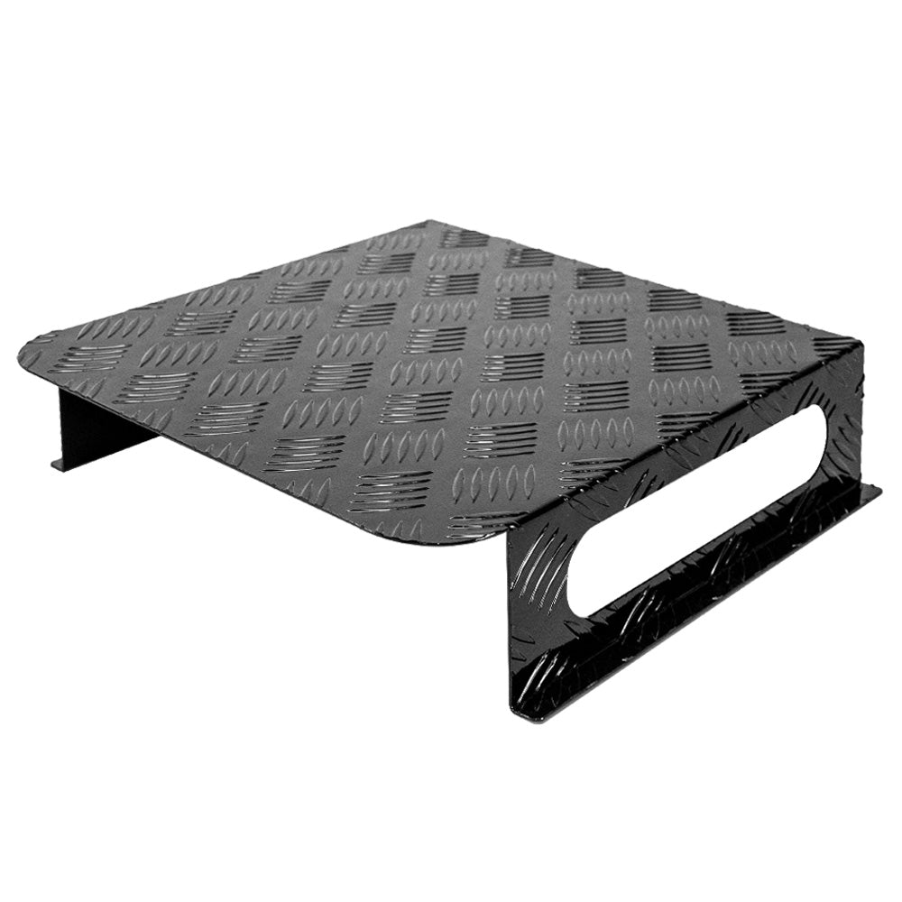 Diesel Tank Cover Double Side Sight Gauge Below Cut for Fuel Pick Up 10/15 L Tank Black Aluminium Alloy Checker Plate Fit Opening Protective Cover - Image 1